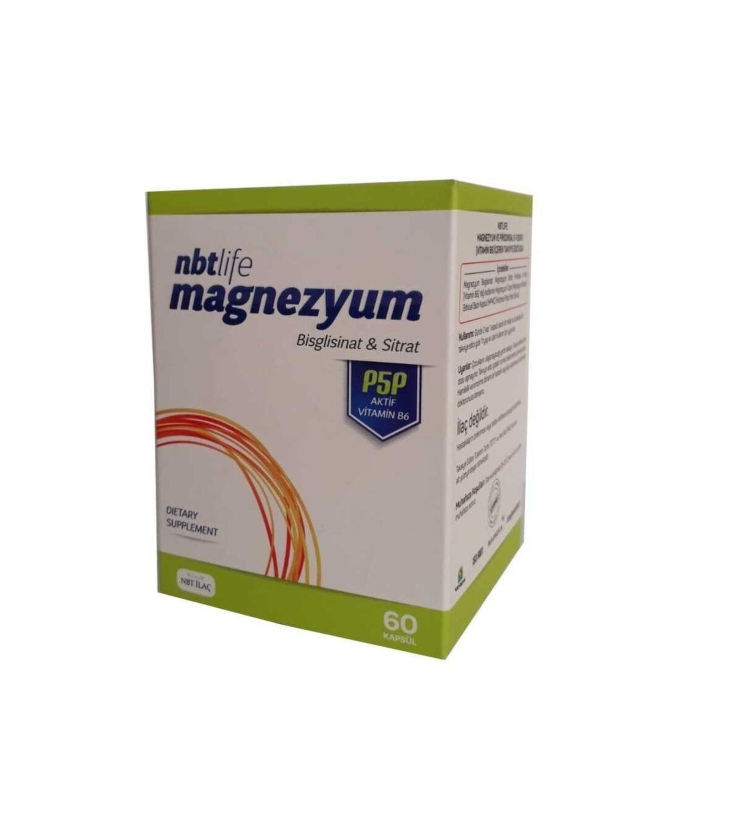 Nbt Drug Nbtlife Magnesium P5p Vitamin B6 60 Capsules