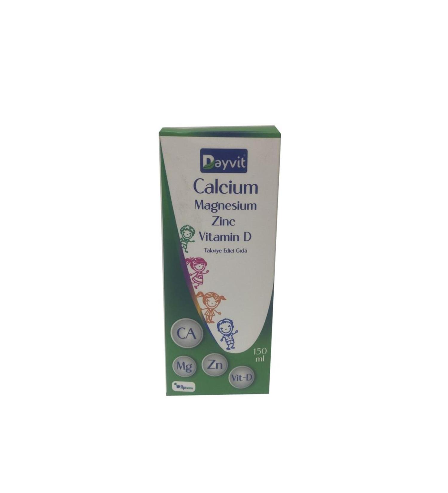 Dayvit Calcium Magnesium Zinc Vitamin D Liquid 150ml