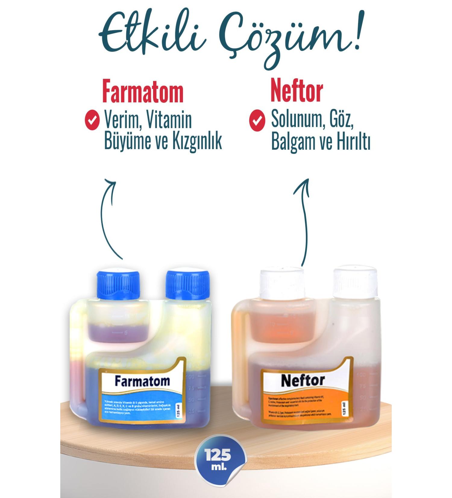 Munich Vet 2-Piece Set Farmatom Vitamin Neftor Wheezing Set for Birds (125ML)