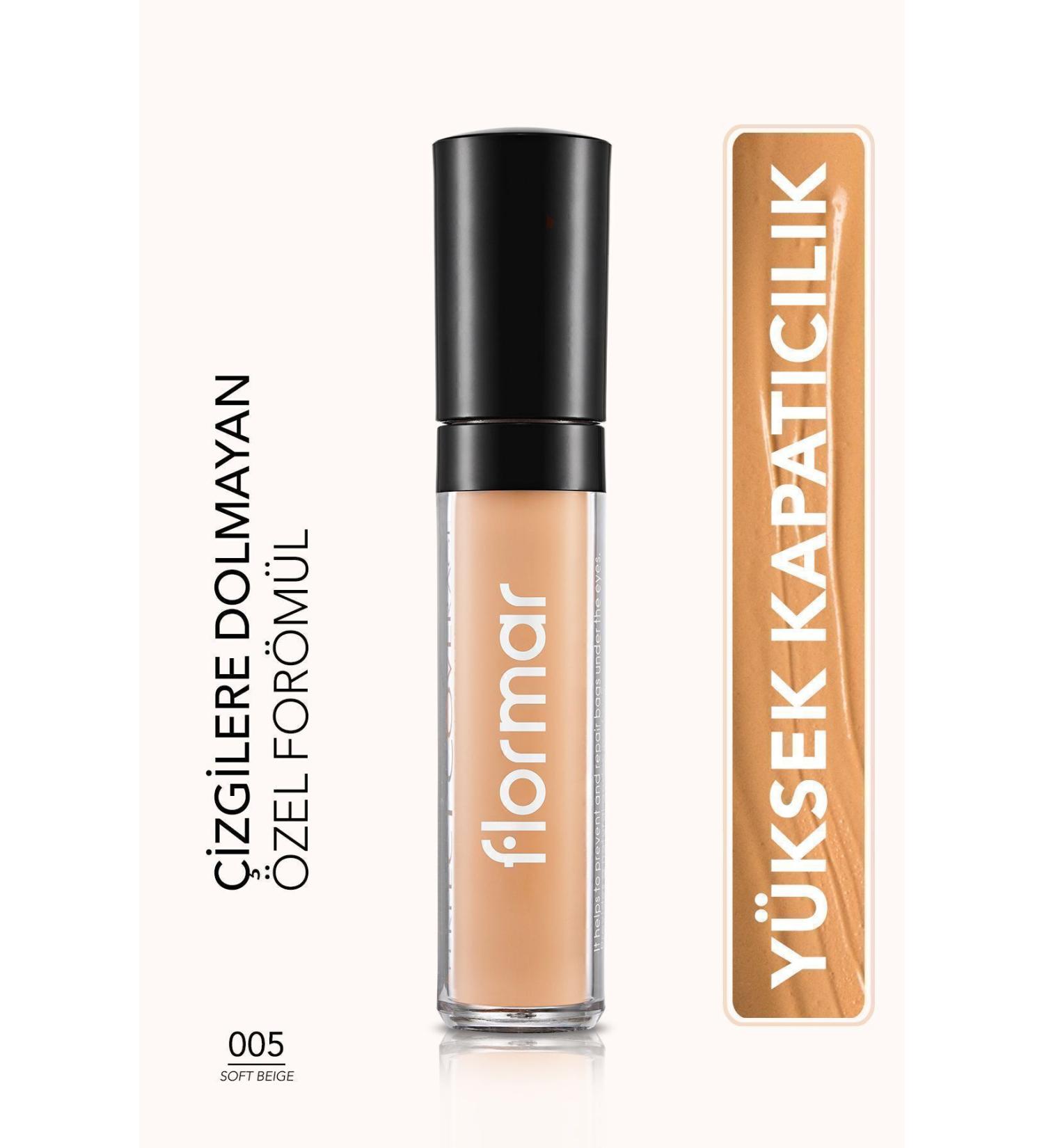 Flormar Liquid Concealer - Perfect Coverage Concealer - 005 Soft Beige - 8690604044986 - Buy Online on GoSupps.com