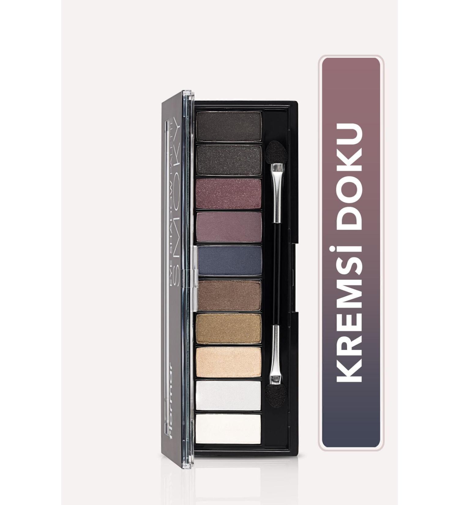 Flormar 10-Piece Eyeshadow Palette (SMOKY COLOR TONES) - Eyeshadow Palette - 002 Smoky - 8690604479535 - Buy Online on GoSupps.com