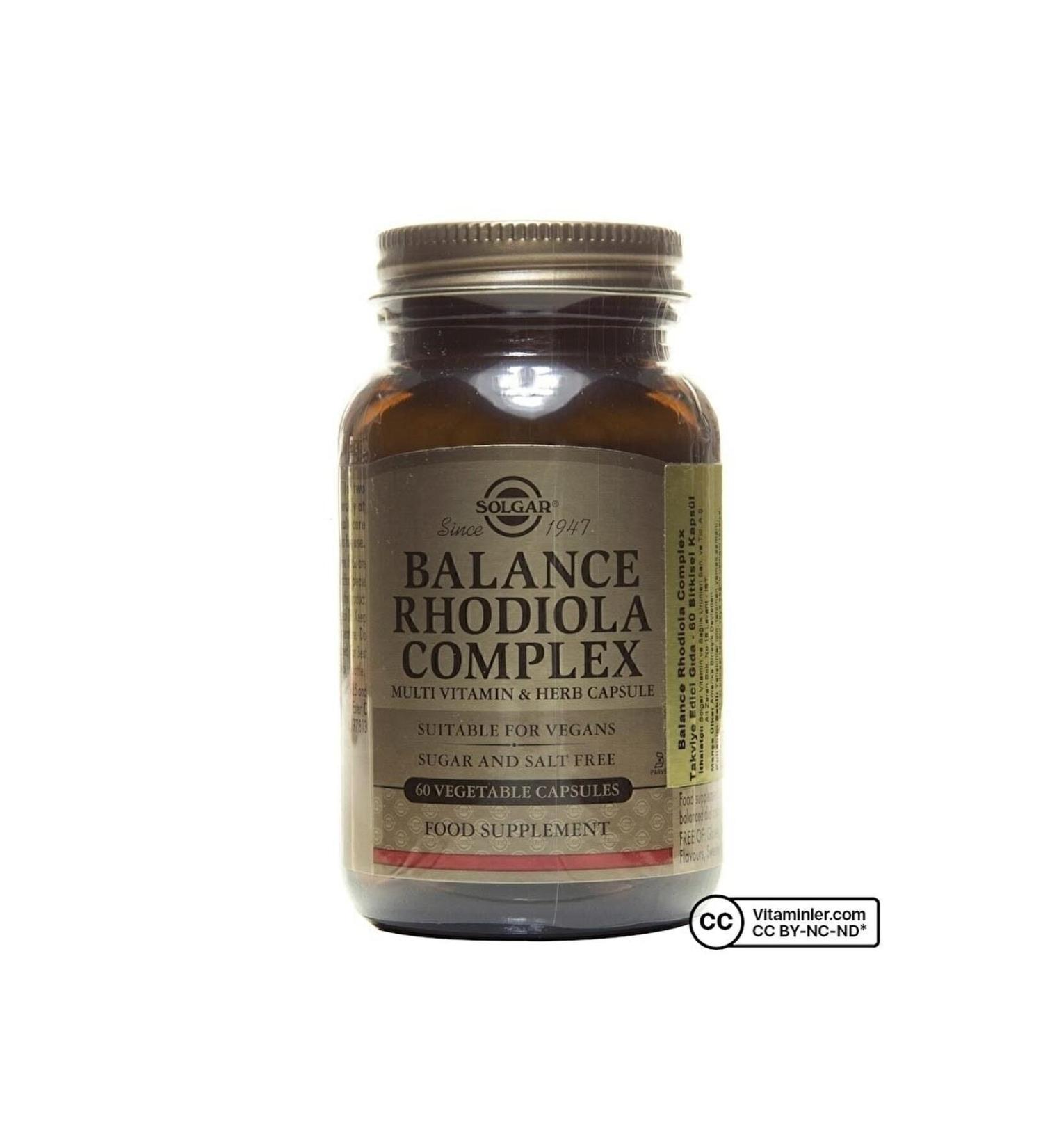 Solgar Balance Rhodiola Complex 60 Capsules