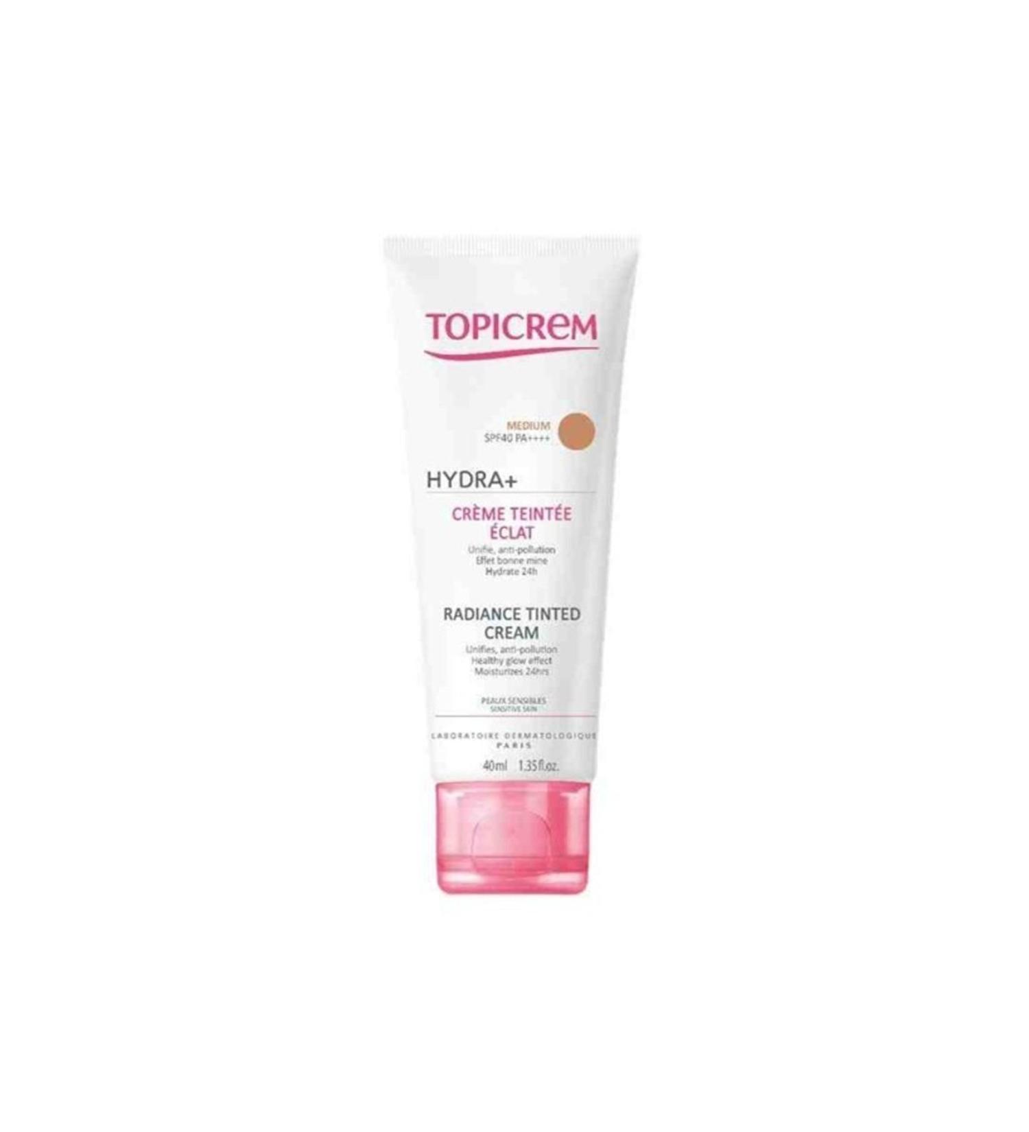 Topicrem Hydra+ Radiance Tinted Medium Spf40 Cream 40ml
