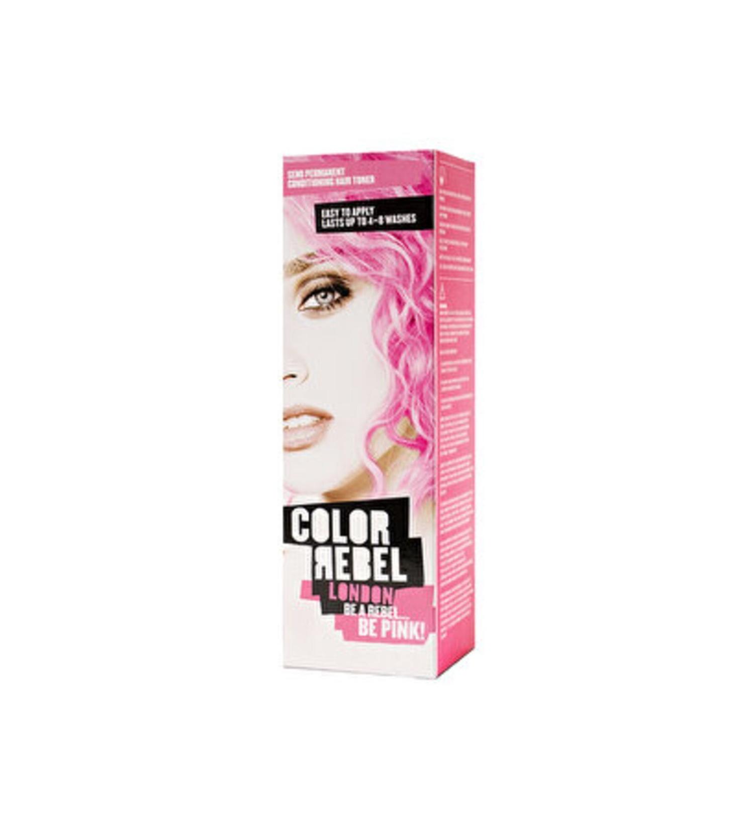 Color ( 2 PCS ) Color Rebel London Paraben & Ammonia Free Semi Permanent Hair Dye Pink 100 ml