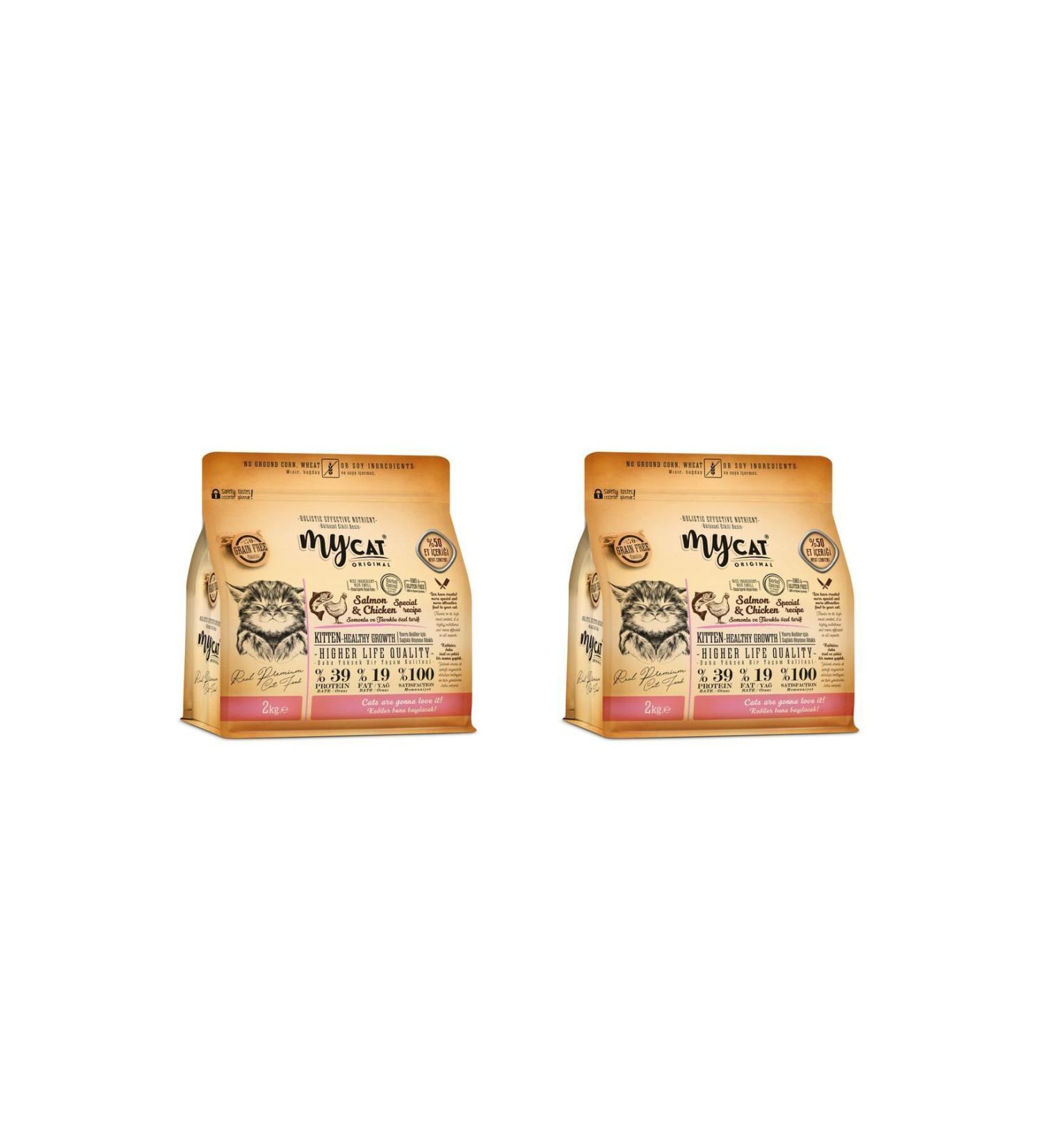 My Cat Low Grain Salmon and Chicken Kitten Kitten Food 2kg X 2 Pieces