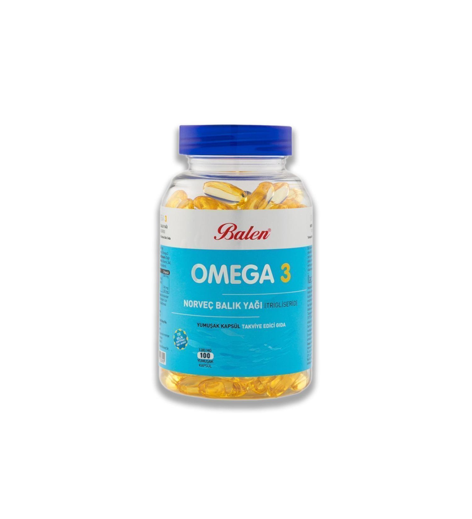 Balen Omega 3 Norwegian Fish Oil (TRIGLYCERIDE FORM) 1380 Mg 100 Capsules