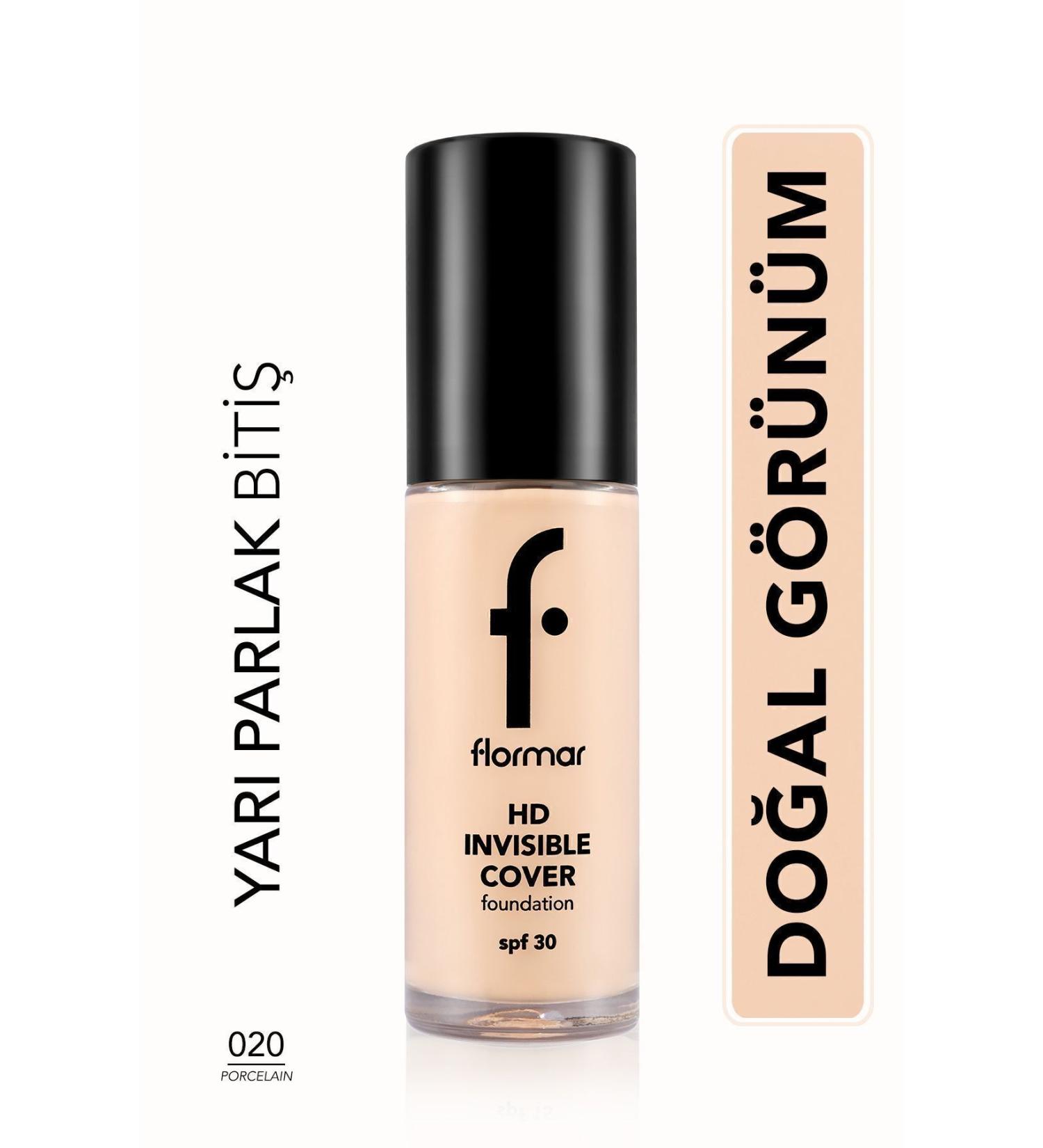 Flormar Natural Finish Foundation - Invisible Cover HD Fdt. - 020 Porcelain - 8682536059015 - Buy Online on GoSupps.com