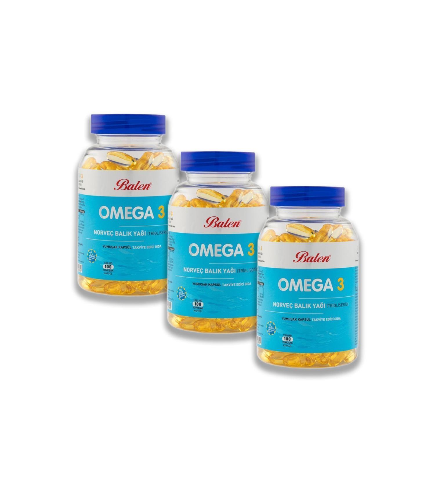 Balen Omega 3 Norwegian Fish Oil 1380 Mg 100 Capsules X 3 Pieces - Buy Online on GoSupps.com