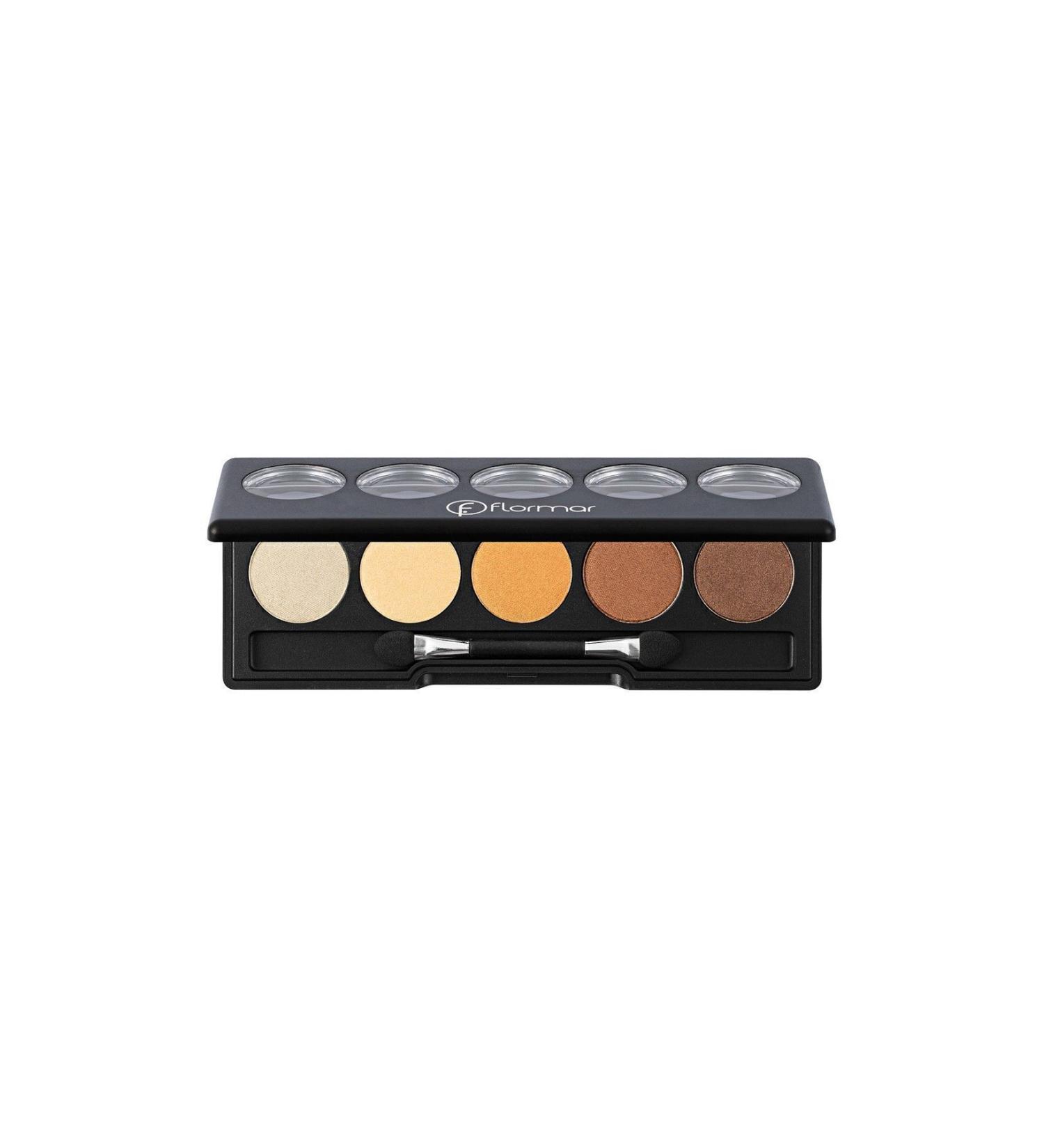 Flormar Matte & Shiny Eyeshadow Palette - Color Eyeshadow Palette - 004 Golden Caramel - 8690604051571