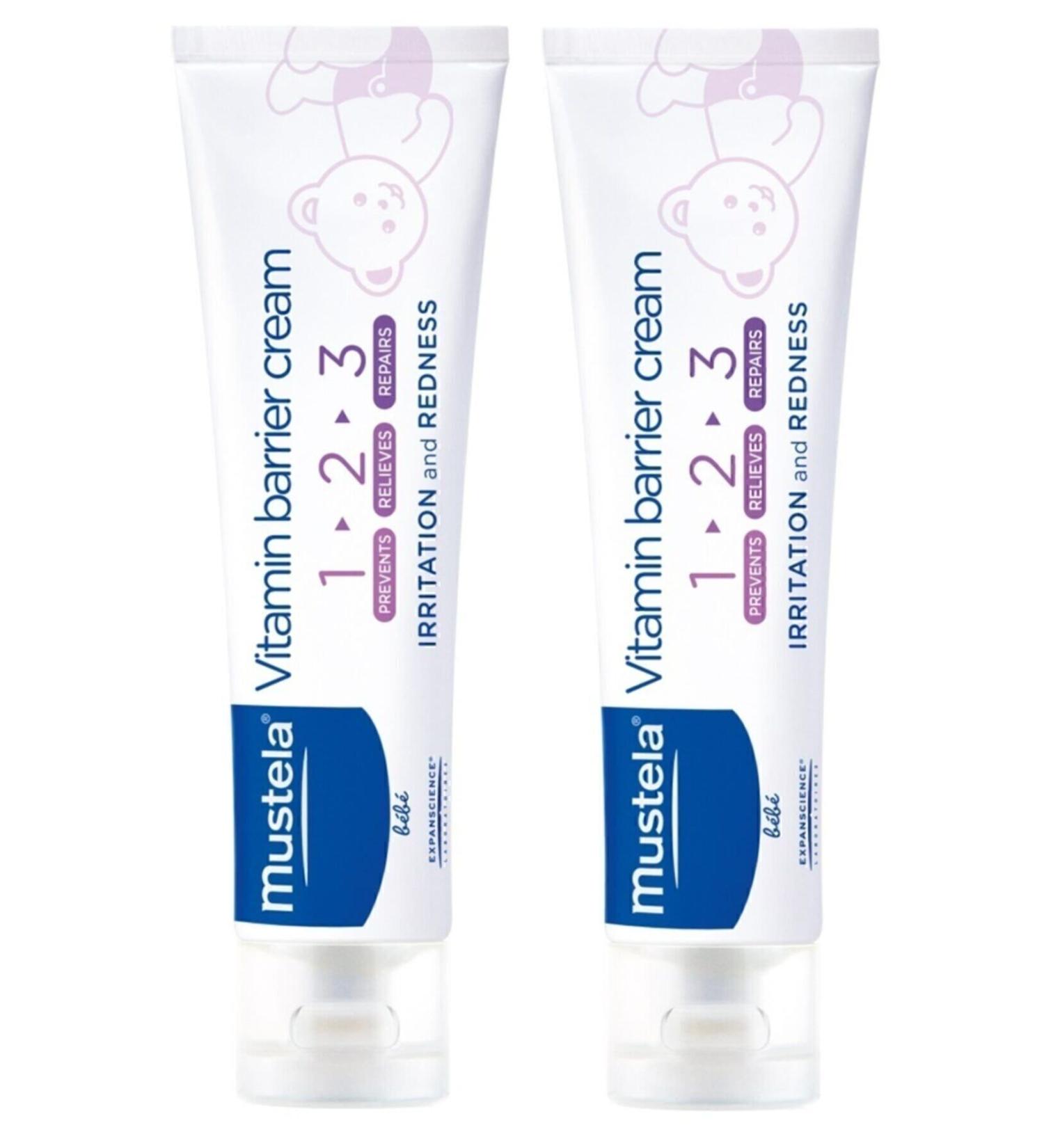 Mustela Vitamin Barrier Cream 1.2.3 Diaper Rash Cream 100 Ml 2 Pieces