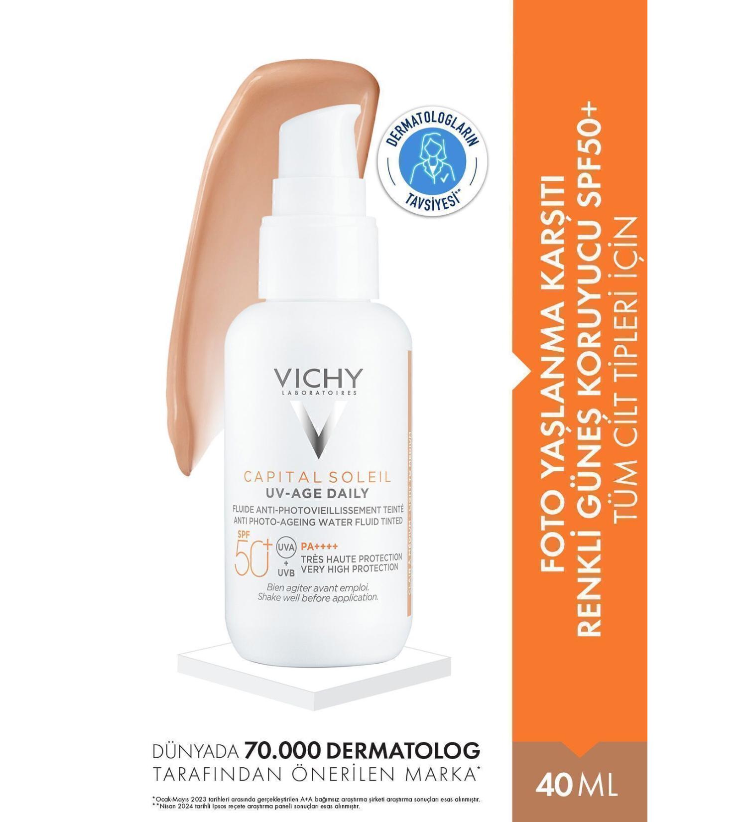 Vichy Capital Soleil Photo-Aging Light Texture Tinted Sunscreen 40ml Spf 50 - Buy Online on GoSupps.com