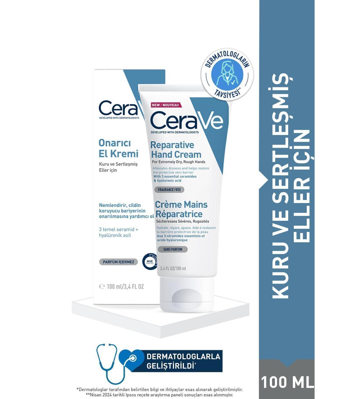 CeraVe Repairing Hand Cream For Dry and Rough Hands 100ml - Buy Online on GoSupps.com