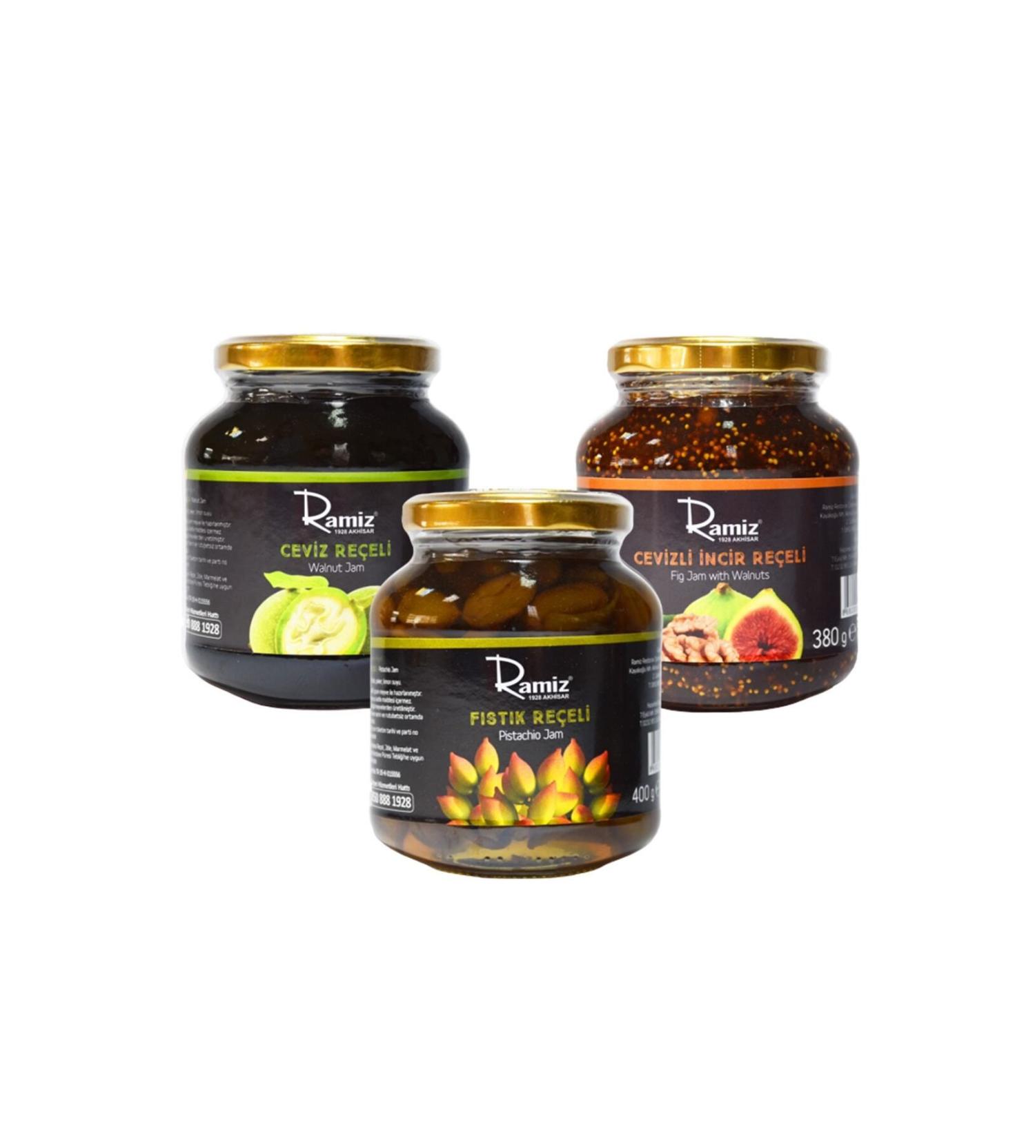 Ramiz 3 Types of Gourmet Natural Additive-Free Jam (Walnut - Peanut - Fig with Walnut)
