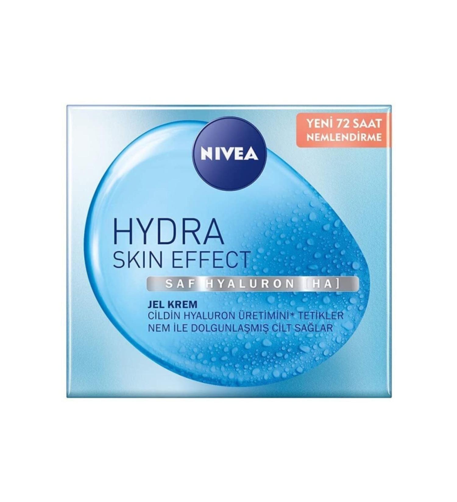 NIVEA N vea Hydra Skin Effect Moisturizing Gel Cream (50 Ml) Pure Hyaluron Moisturized for 72 Hours - Buy Online on GoSupps.com