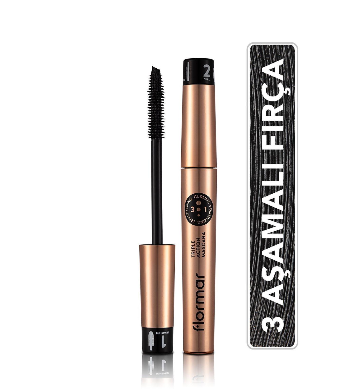 Flormar 3 Stage Adjustable Mascara (BLACK) - Triple Action Mascara - 001 - 8690604275588 - Buy Online on GoSupps.com