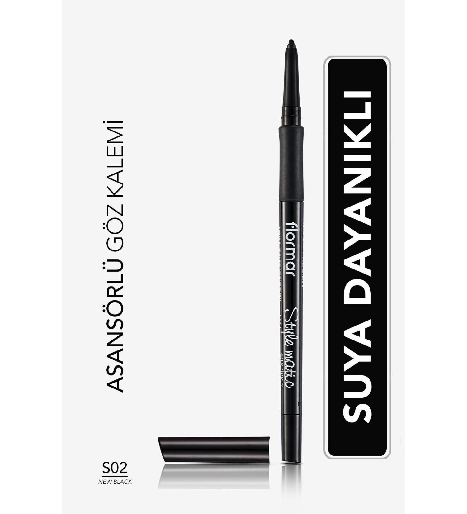 Flormar Waterproof Lift Eyeliner (INTENSIVE BLACK)-stylematic Eyeliner-s02newblack-8690604190492 - Buy Online on GoSupps.com