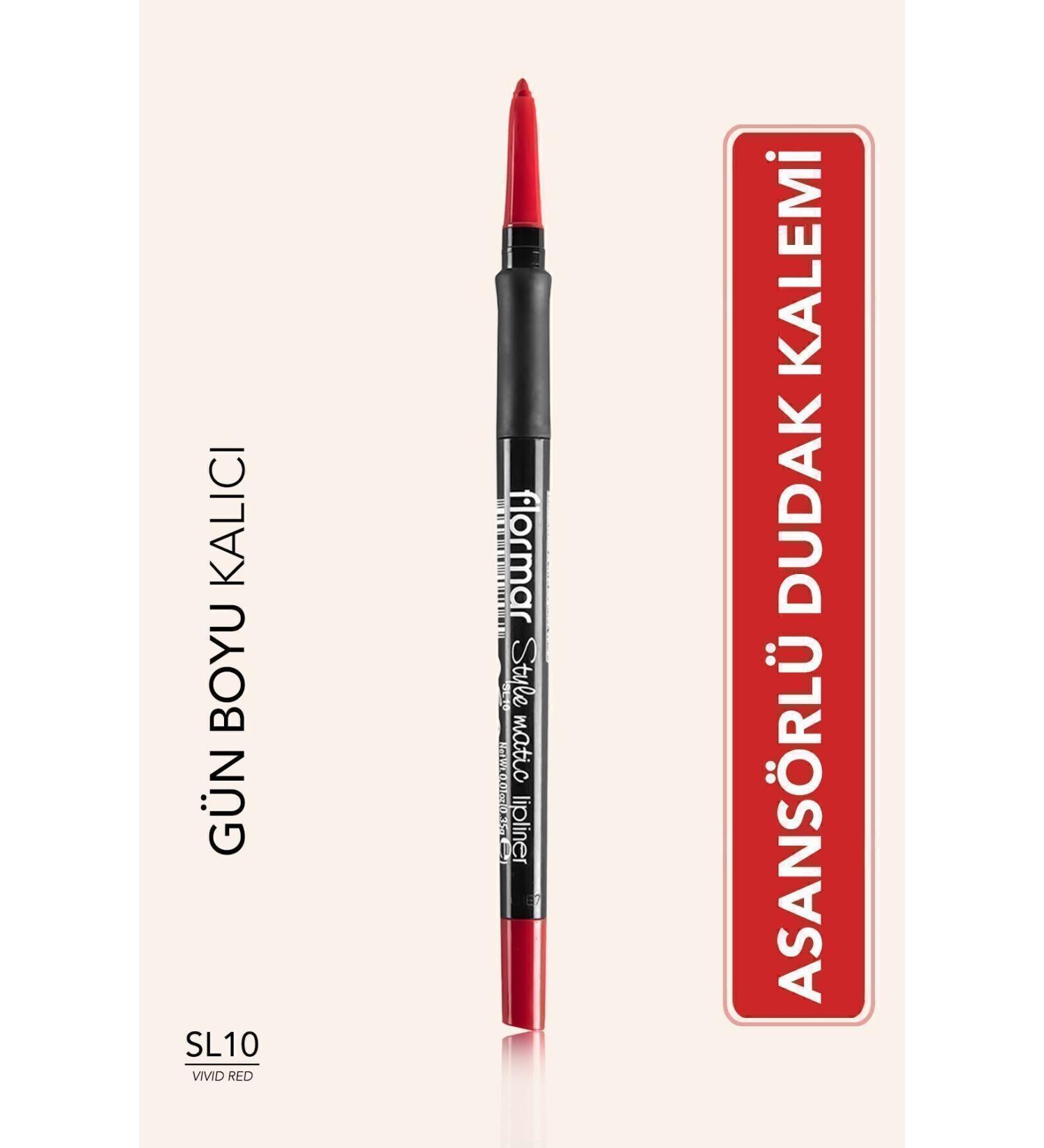 Flormar Lip Pencil - Stylematic Lipliner SL10 Vivid Red 8690604497065 - Buy Online on GoSupps.com