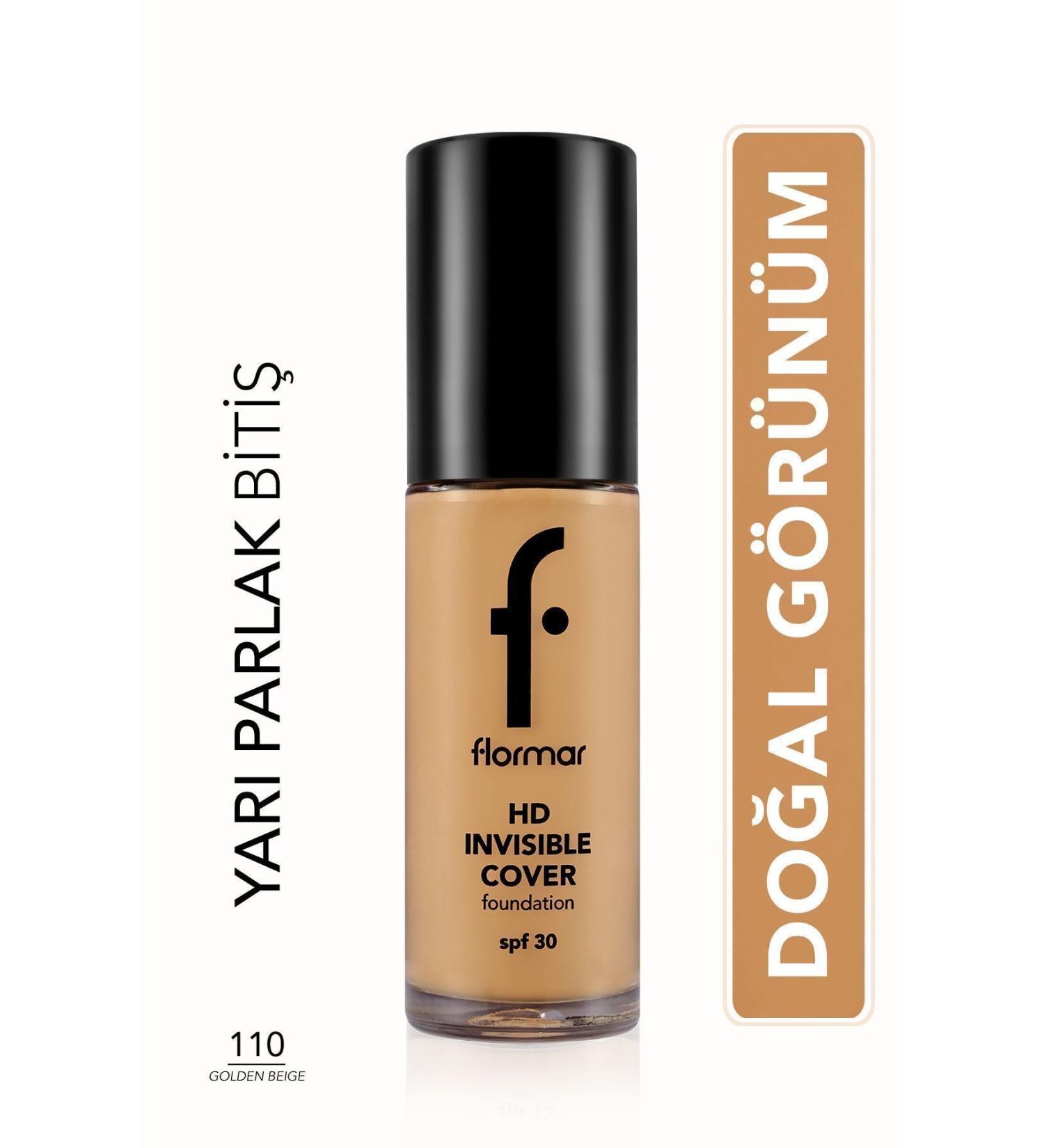 Flormar Natural Finish Foundation - Invisible Cover HD Fdt. - 110 Golden Beige - 8682536059152 - Buy Online on GoSupps.com