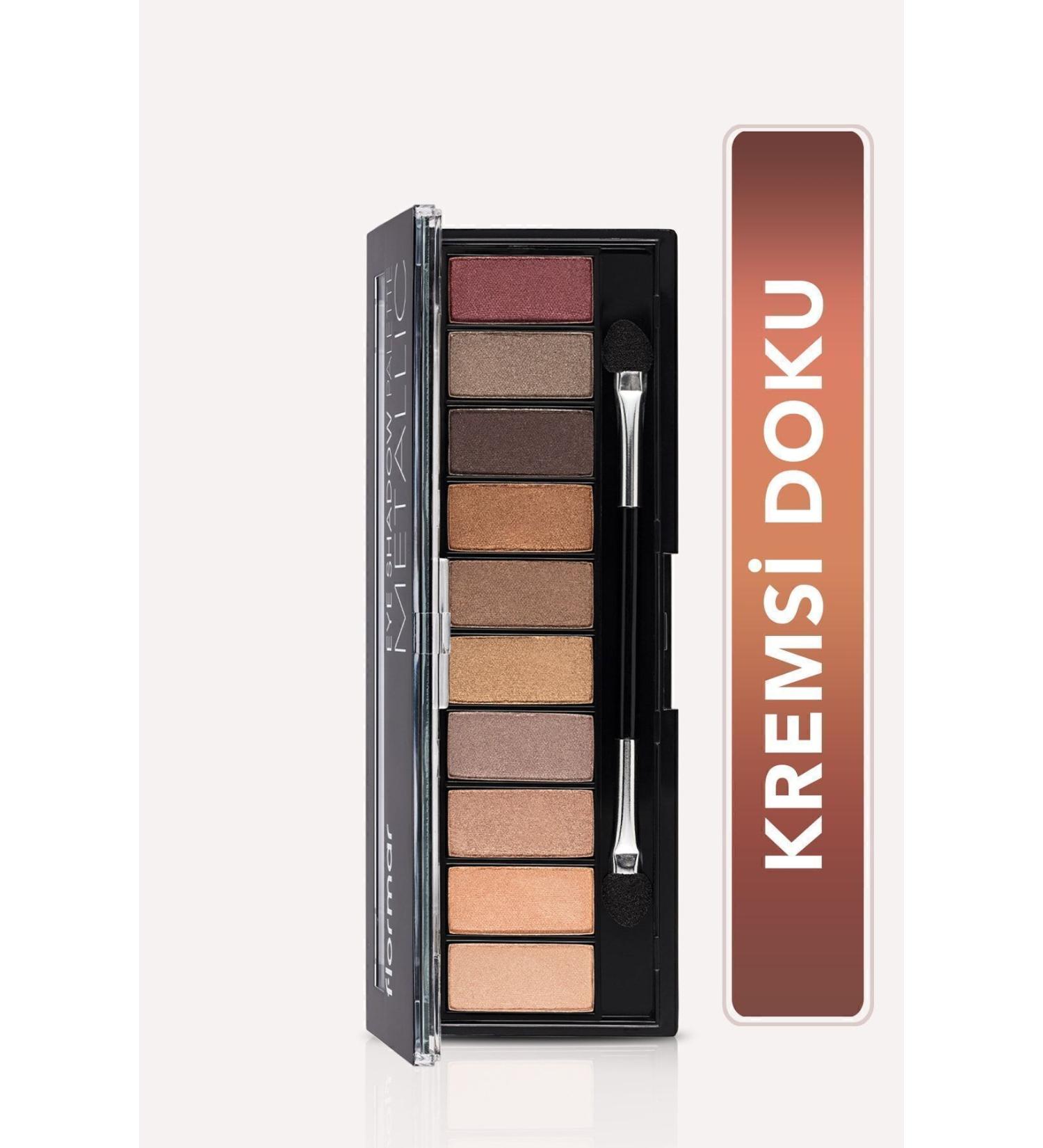 Flormar 10-Piece Eyeshadow Palette (METALLIC NUDE AND EARTH TONES)-eyeshadow Palette-004 Metallic-8690604551705 - Buy Online on GoSupps.com