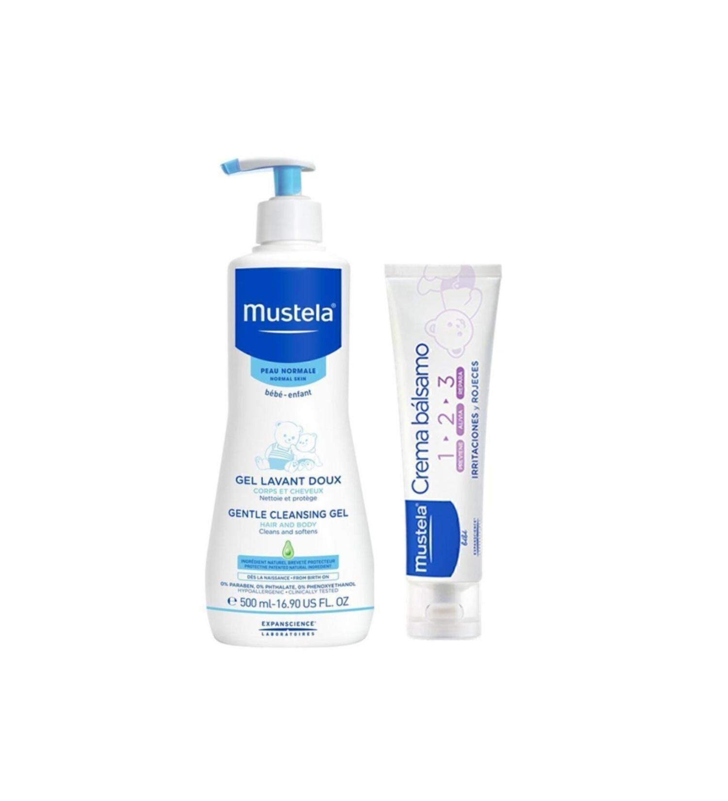 Mustela Diaper Rash Cream 50ml Newborn Shampoo 500ml Care Set - Buy Online on GoSupps.com