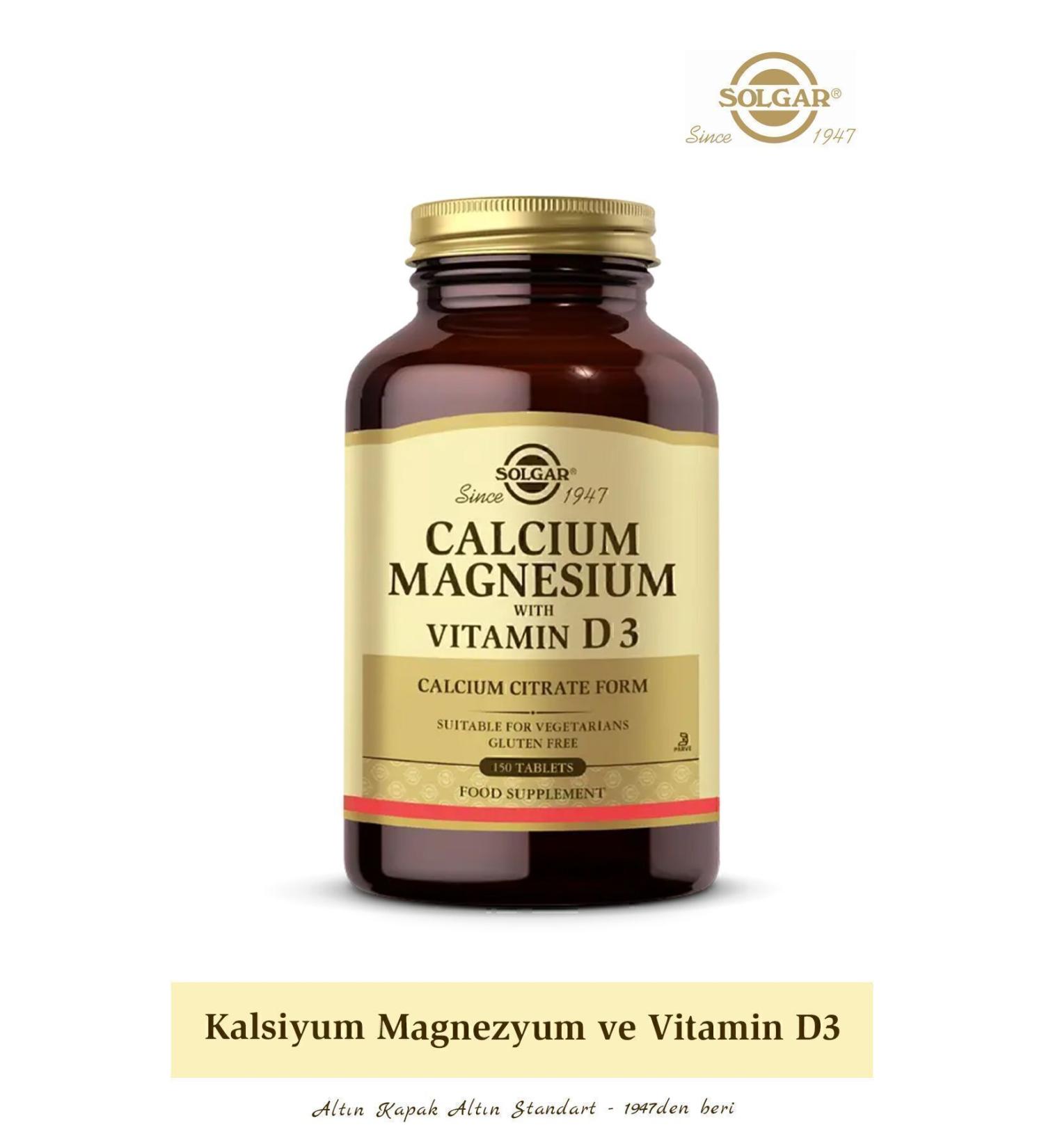 Solgar Calcium Magnesium With Vitamin D3 150 Tablets (Calcium Magnesium Magnesium D3) - Buy Online on GoSupps.com