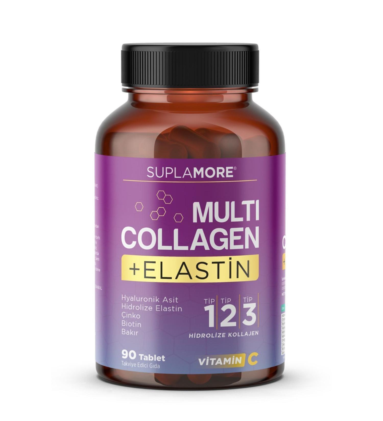 Suplamore Collagen Multi Collagen & Elastin Type1 Type2 Type3 Hydrolyzed Collagen 90 Tablets. - Buy Online on GoSupps.com