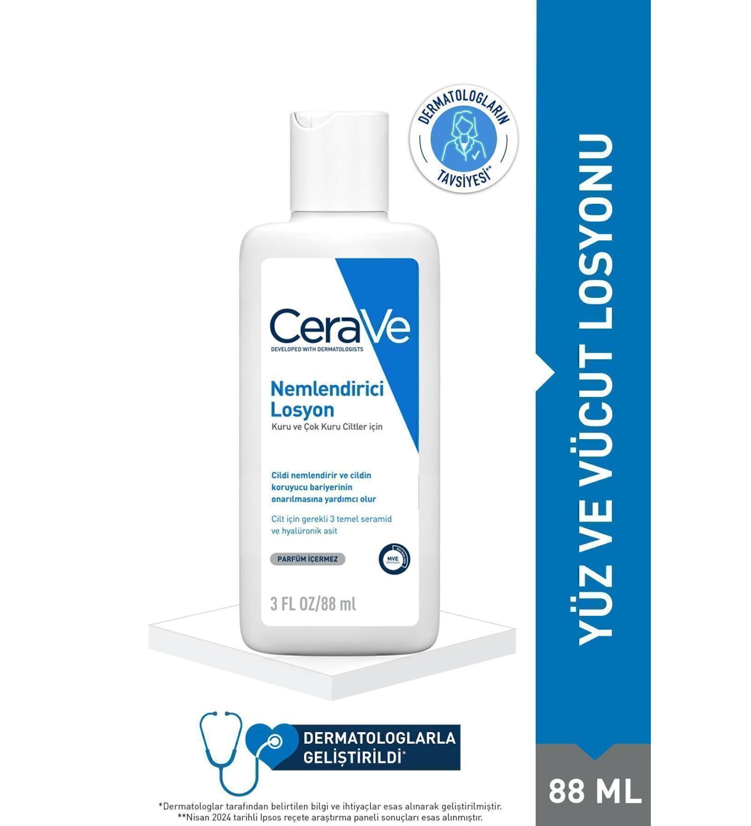 CeraVe Moisturizing Face and Body Lotion-With Ceramide and Hyaluronic Acid 88ML - Buy Online on GoSupps.com