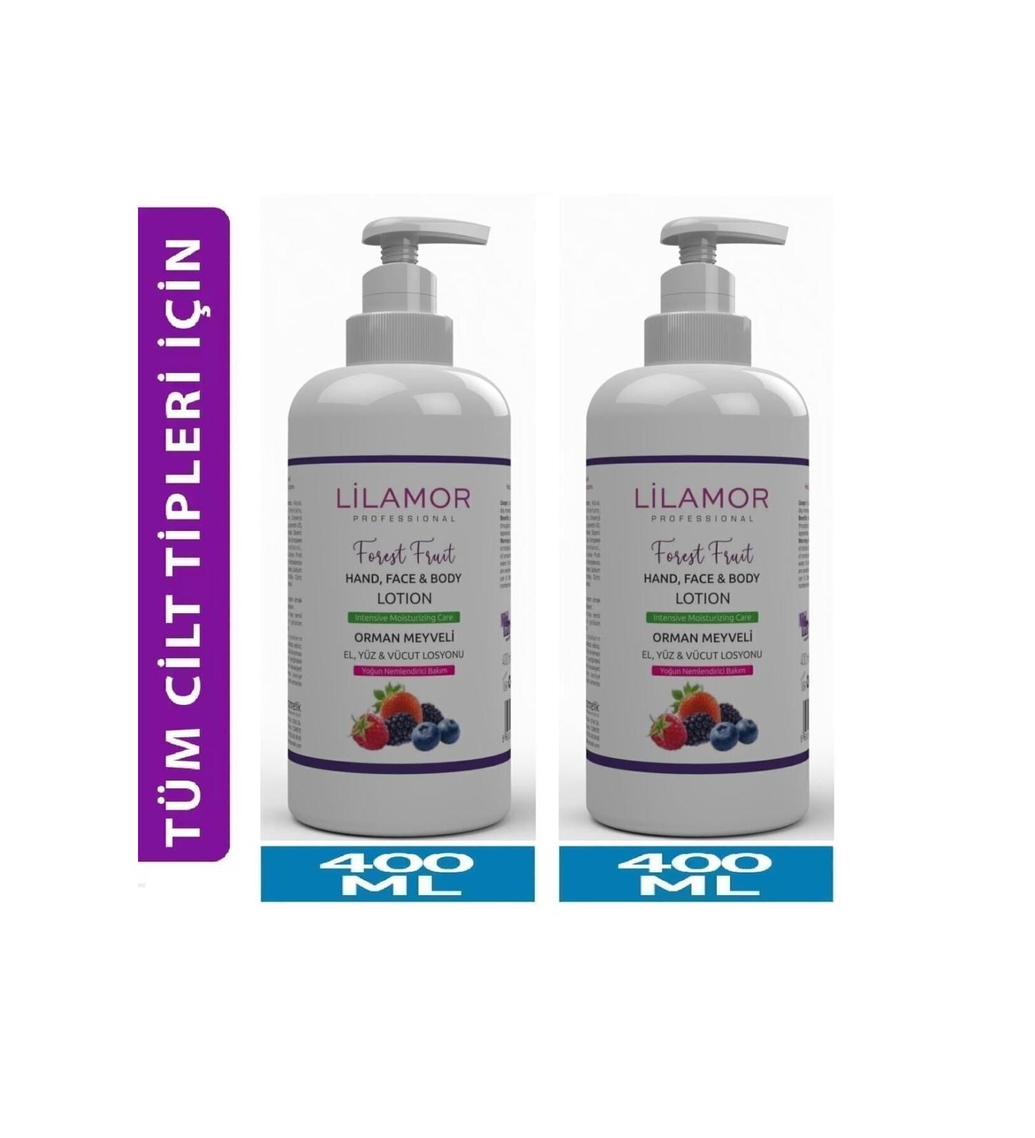 Lilamor Hand and Face Body Lotion Forest Fruit 400 Ml X 2 Pieces