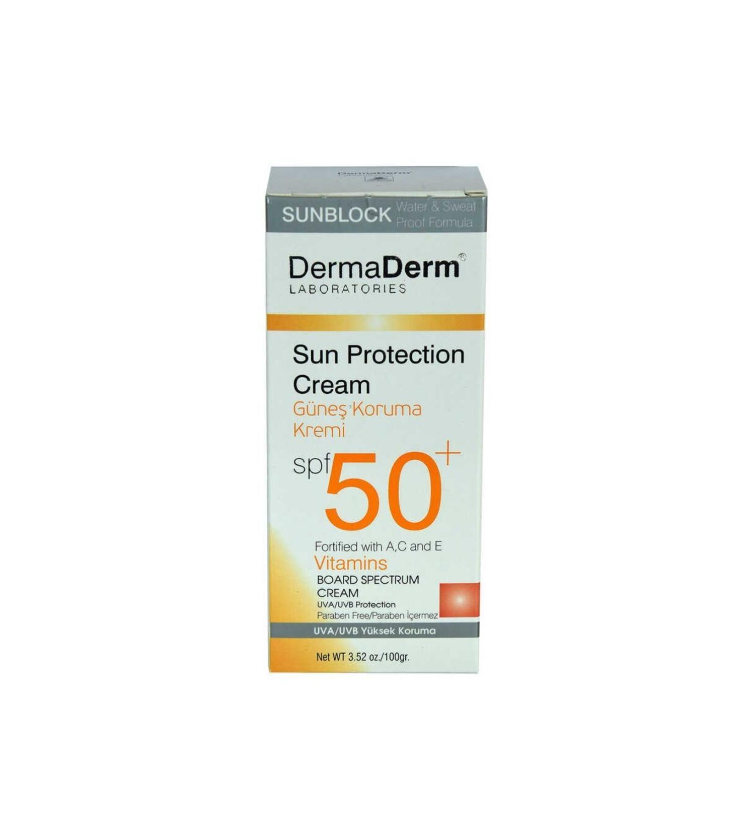 Sun Protection Cream Spf 50+ Factor Paraben-Free UVA/UVB High Protection 100 Gr