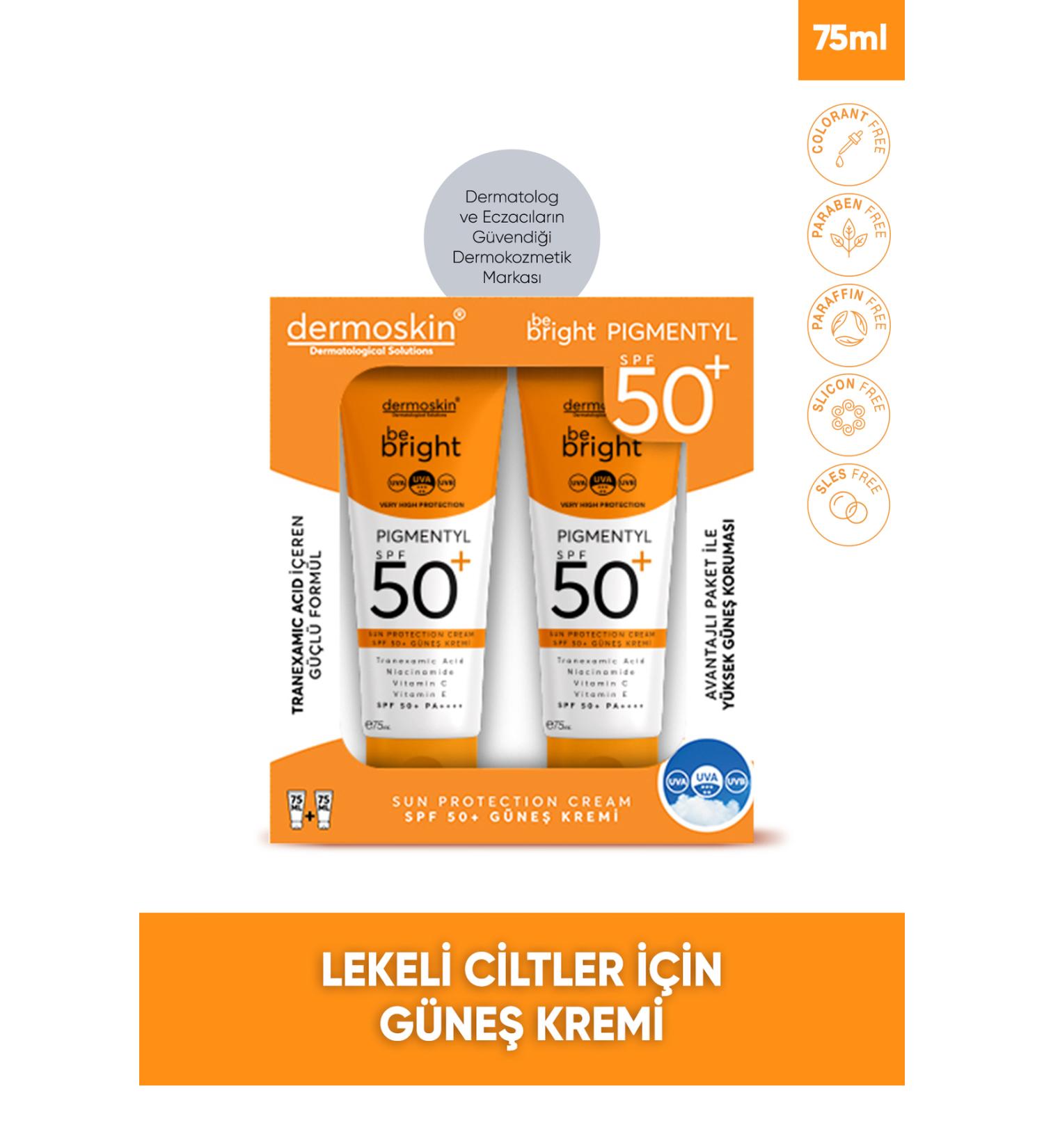 Dermoskin Be Bright Pigmentyl SPF 50+ Sunscreen Cream 75 ml 2 Pack - Buy Online on GoSupps.com