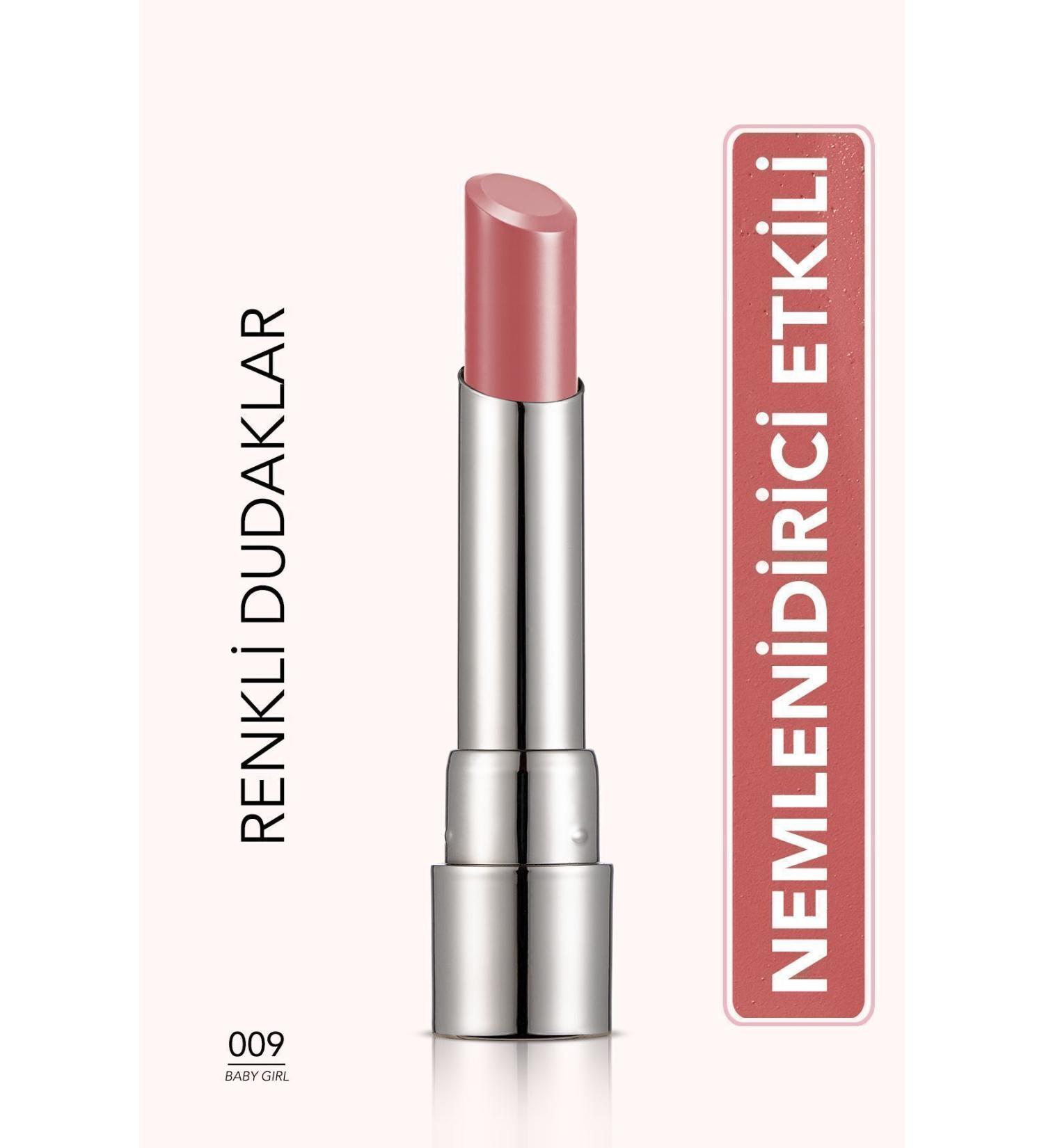 Flormar Moisturizing Shiny Lipstick (PINK) - Sheer Up Lipstick New - 009 Baby Girl - 8682536012072 - Buy Online on GoSupps.com