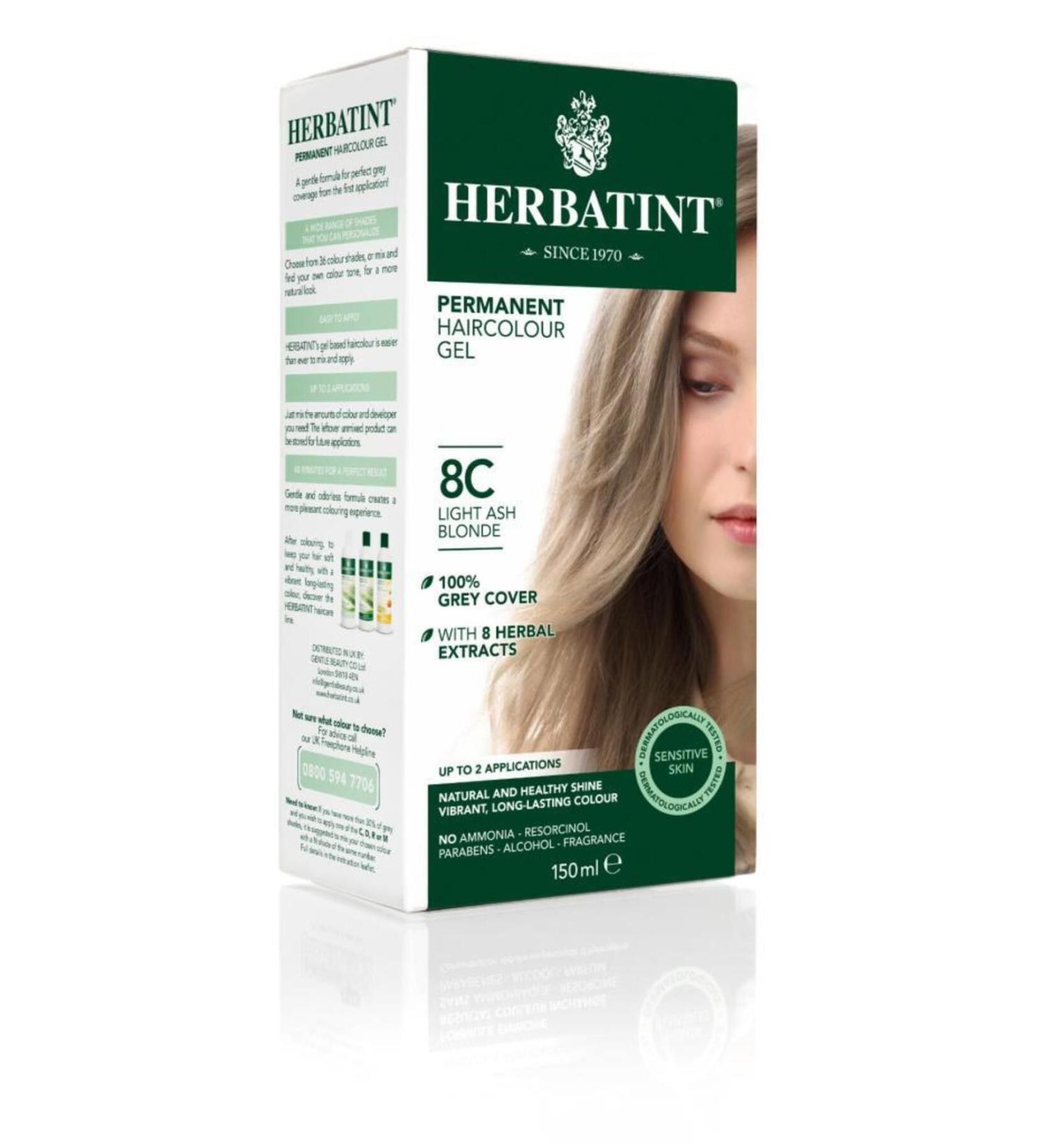 Herbatint 8c Light Ash Blonde 150 ml Herbal Hair Dye
