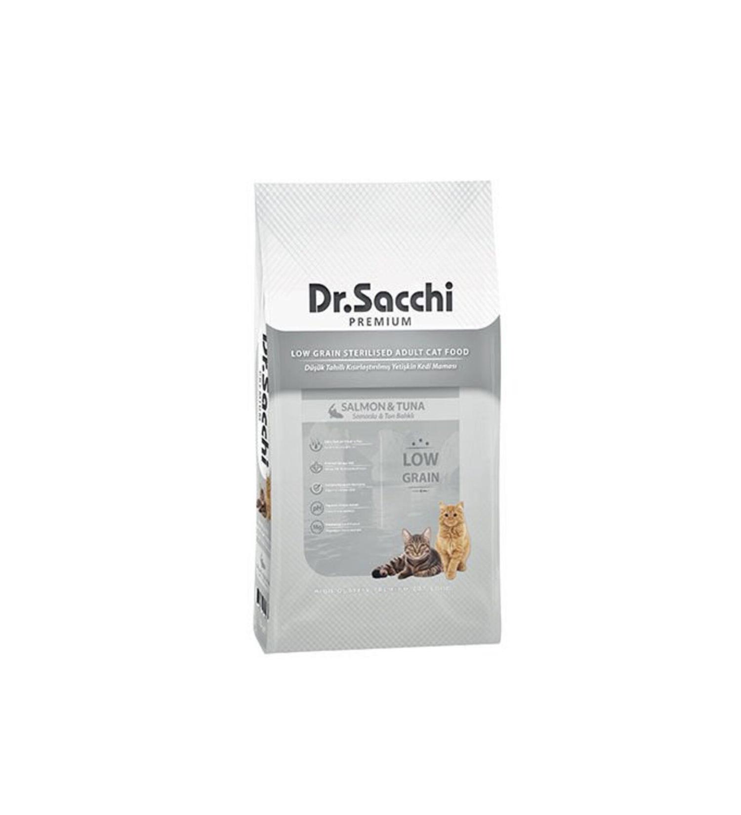 Dr. Sacchi Dr. Sacchi Premium Sterilized Salmon and Tuna Low Grain Sterilized Cat Food 10 Kg - Buy Online on GoSupps.com