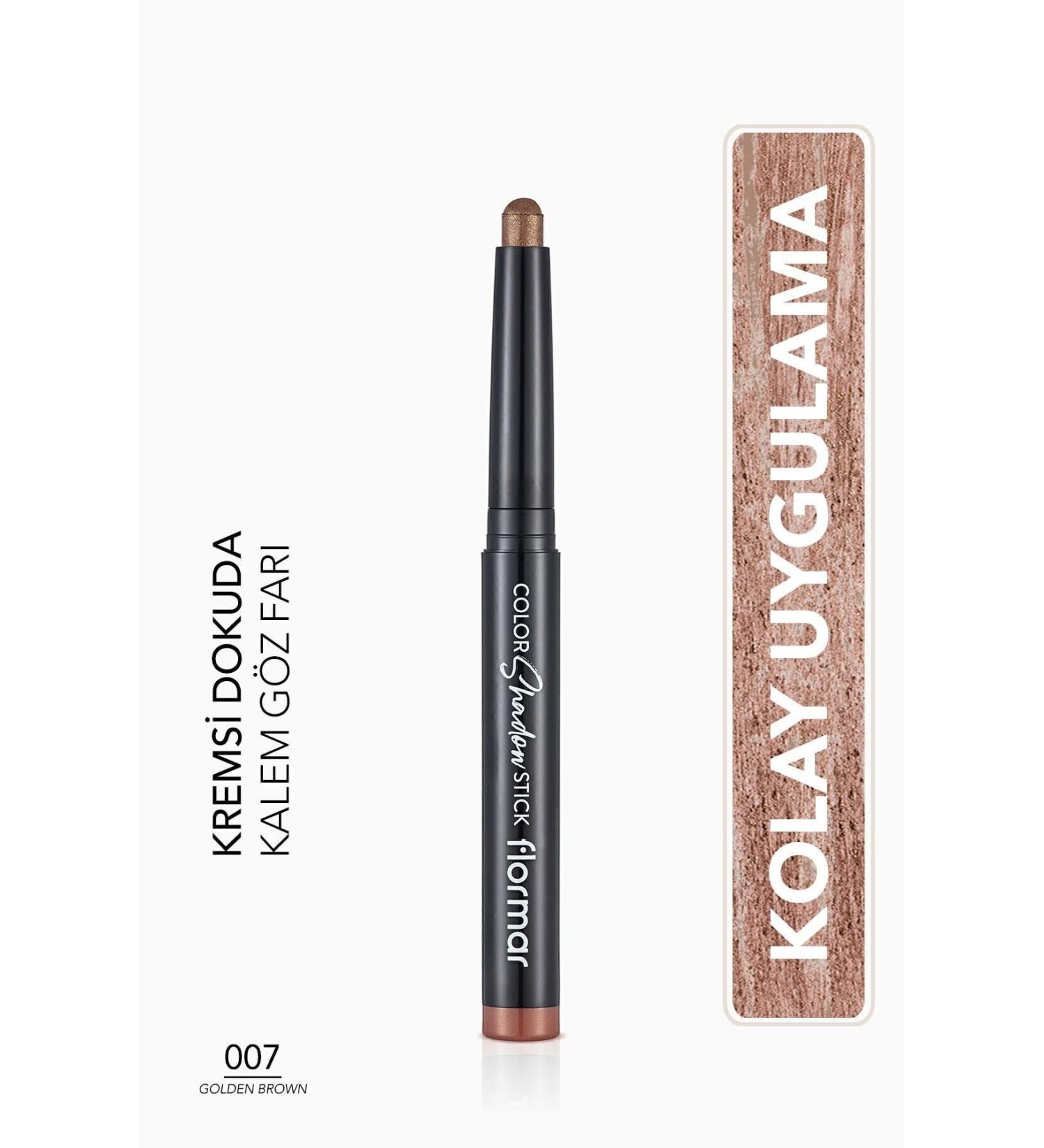 Flormar Waterproof Shimmering Pencil Eyeshadow -color Shadow Stick-007 Golden Brown-8682536039475 - Buy Online on GoSupps.com