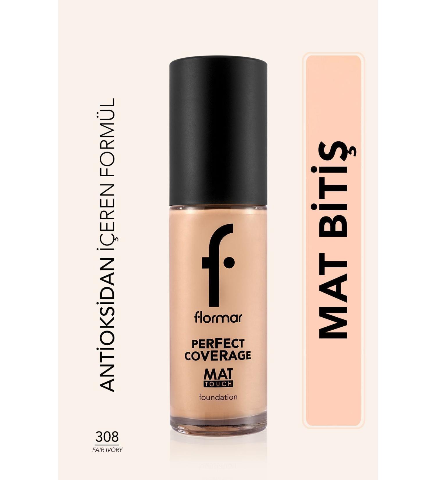 Flormar Matte One Vitamin E Foundation - Mat Touch Foundation - 308 Fair Ivory - 8682536057684 - Buy Online on GoSupps.com