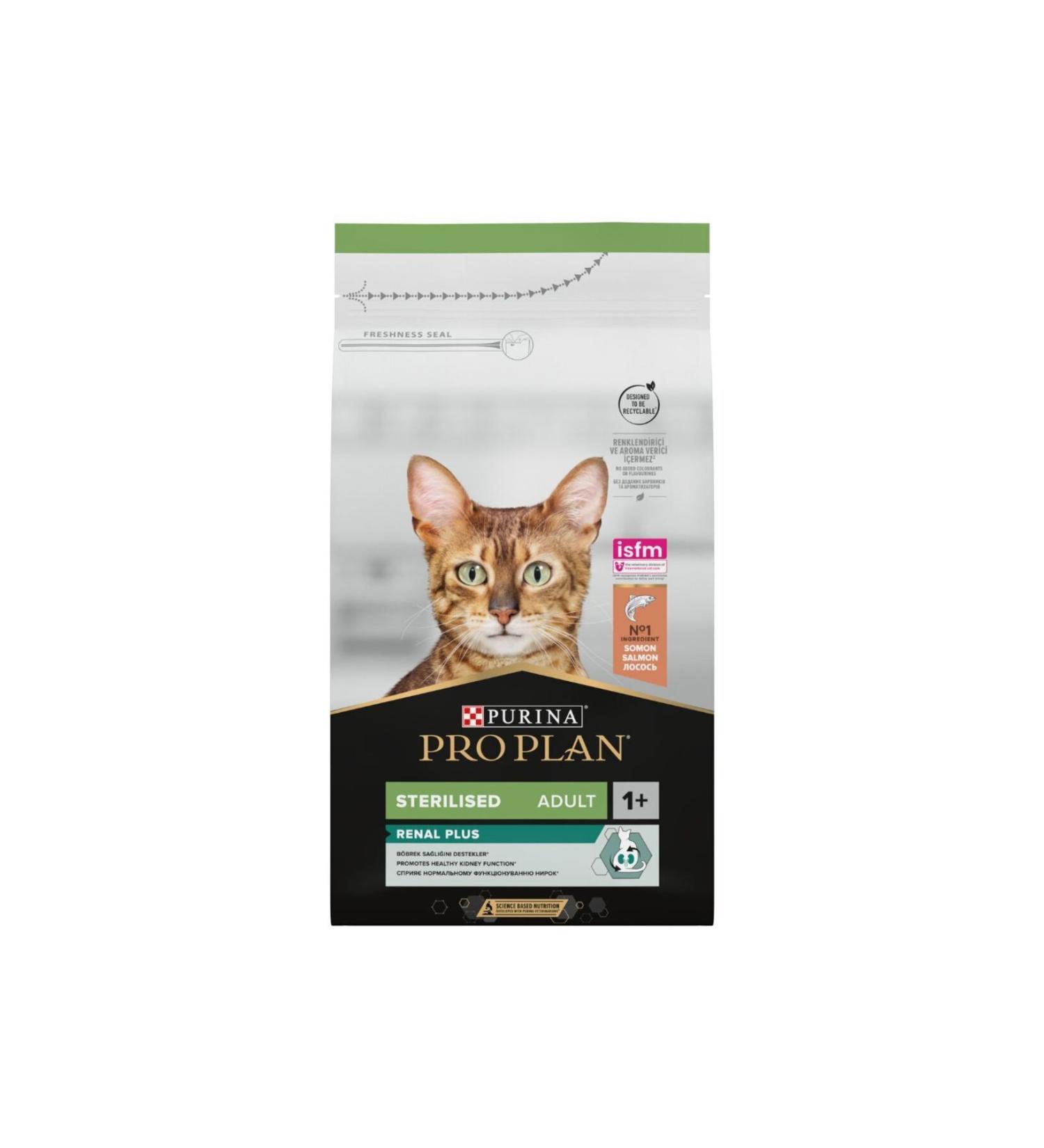 Pro Plan Sterilised Renal Plus Salmon Neutered Cat Dry Food 10 Kg - Buy Online on GoSupps.com