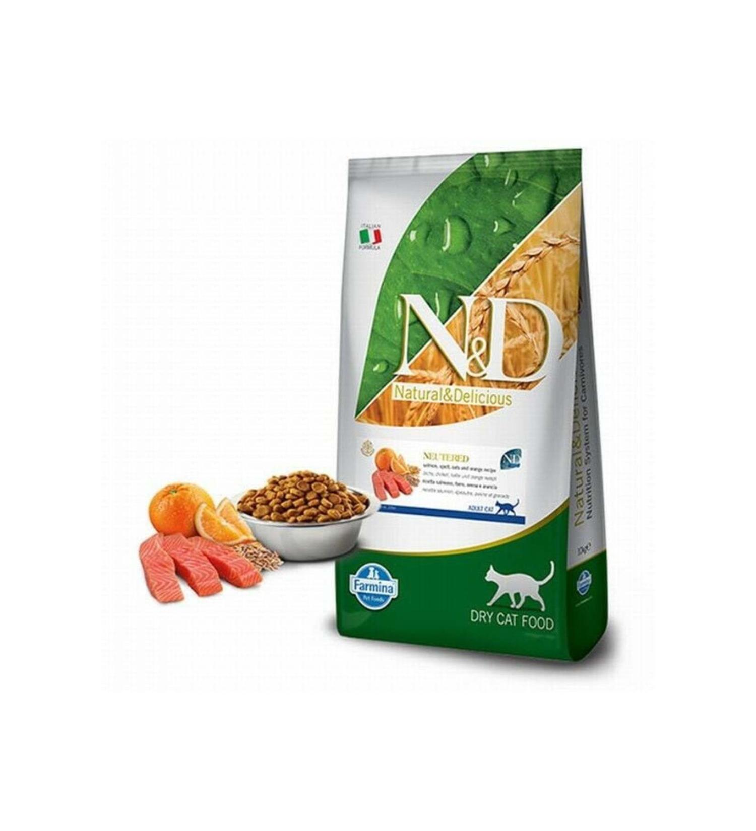 N & D Ocean Salmon Orange Low Grain Sterilized Cat Food 10 Kg