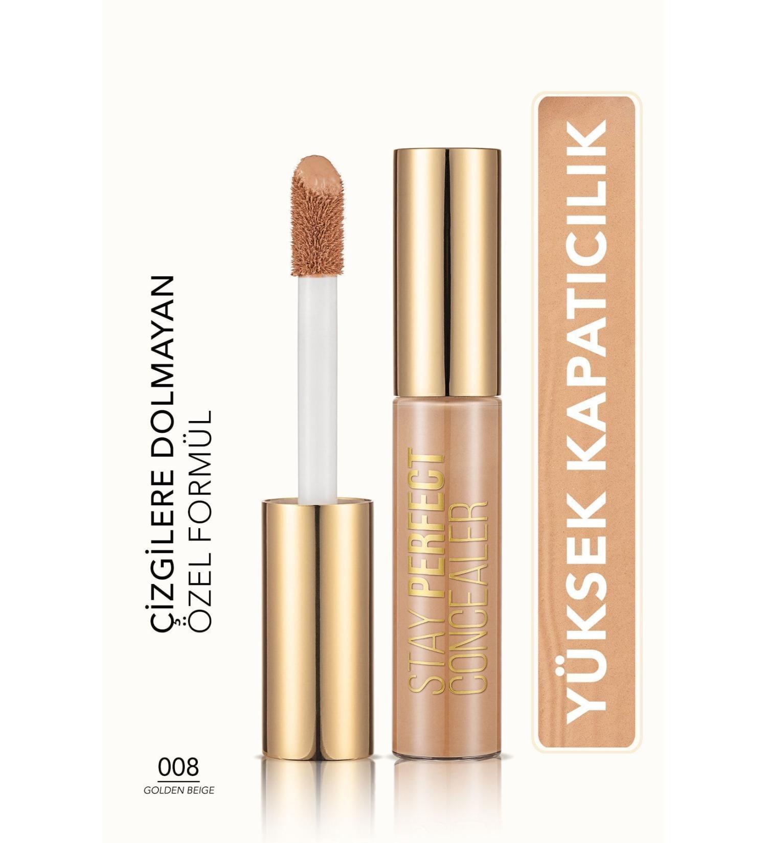 Flormar Natural Finish Concealer (WARM UNDERTONE) - Stay Perfect Concealer - 008 Golden Beige - 8682536037426 - Buy Online on GoSupps.com