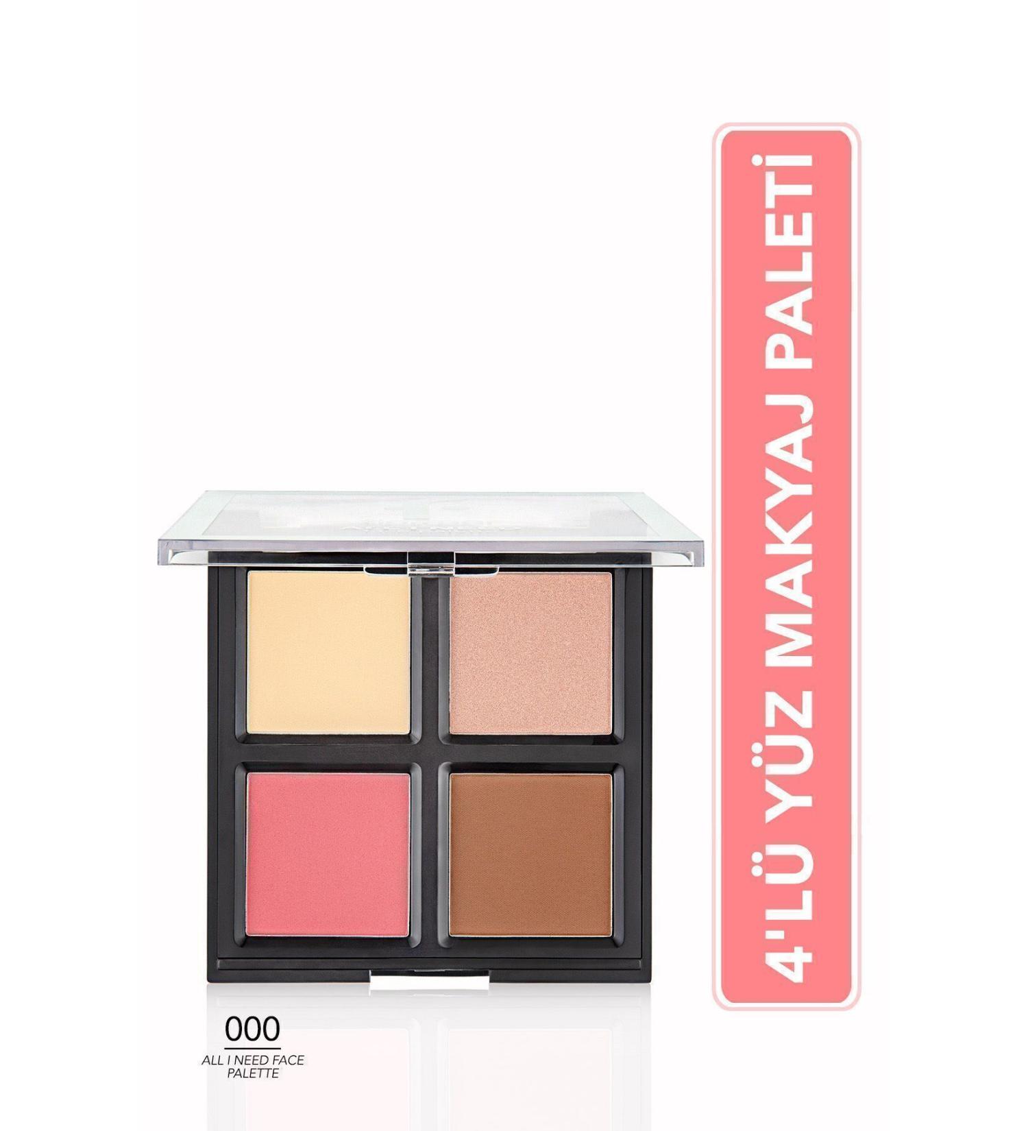 Flormar 4 in 1 Face Makeup Palette - All I Need Face Palette - 000 - 8682536034371 - Buy Online on GoSupps.com