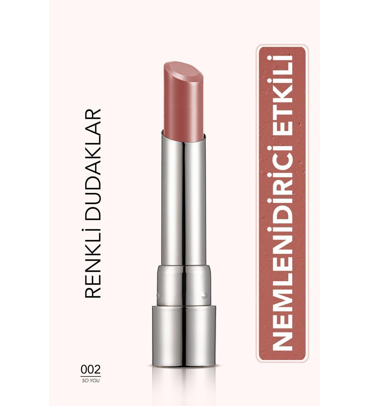 Flormar Moisturizing Shiny Lipstick (Skin) - Sheer Up Lipstick New - 002 So You - 8682536012003 - Buy Online on GoSupps.com