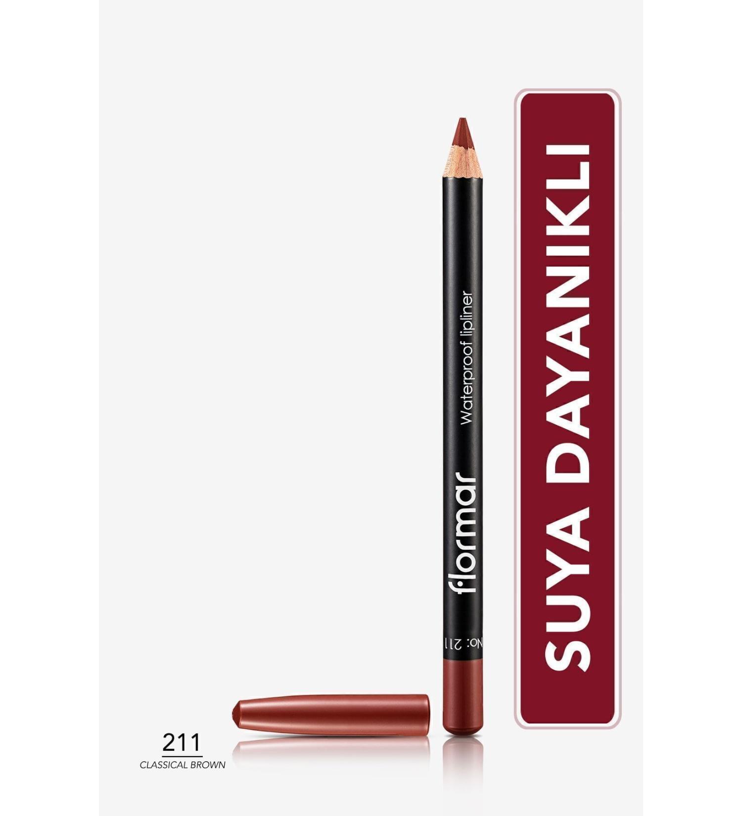 Flormar Lip Pencil - Waterproof Lipliner 211 Classical Brown 8690604111114 - Buy Online on GoSupps.com