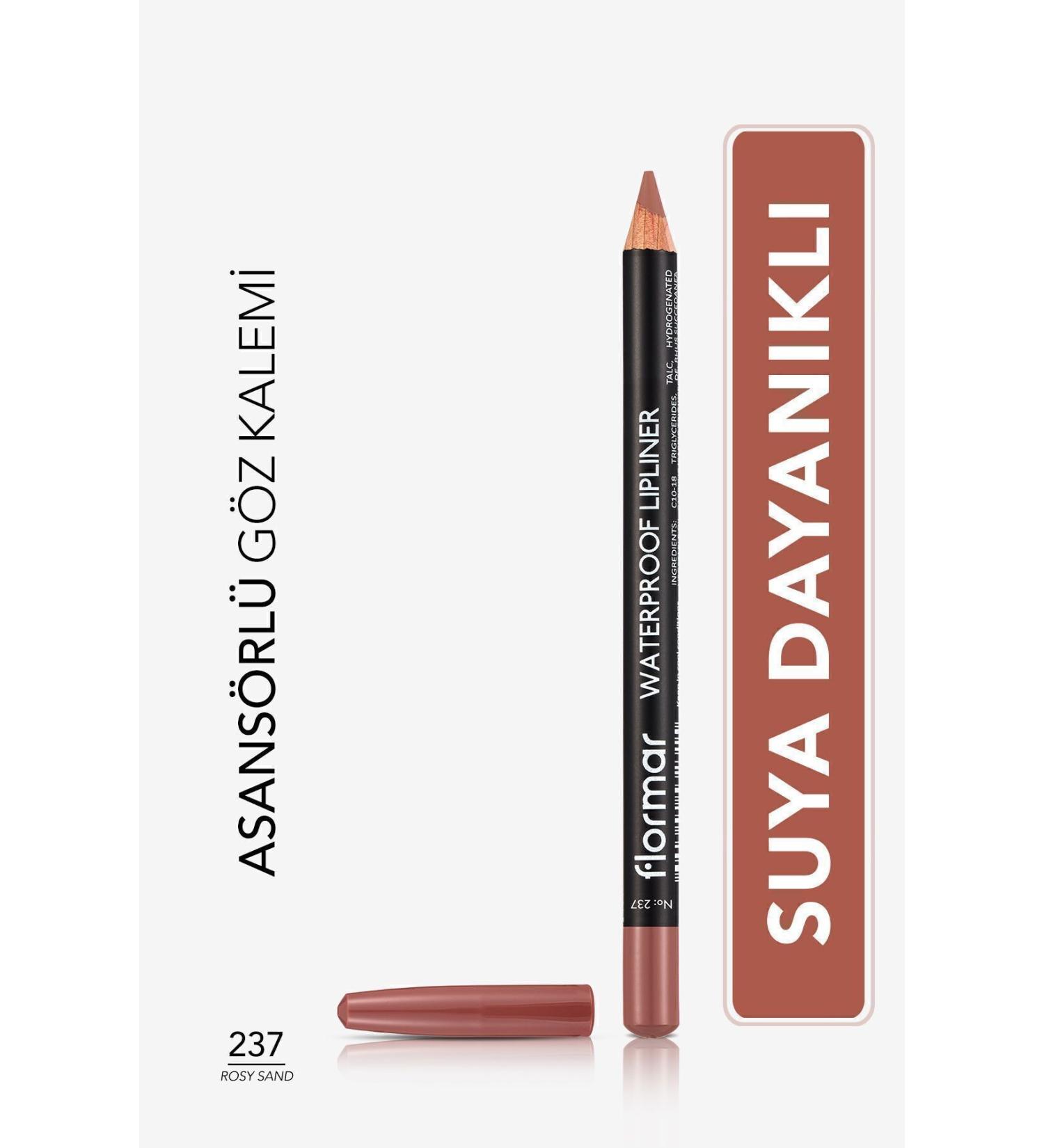 Flormar Waterproof Lipliner - Waterproof Lip Pencil No:237 Rosy Sand 1.14 g 8690604567508 - Buy Online on GoSupps.com