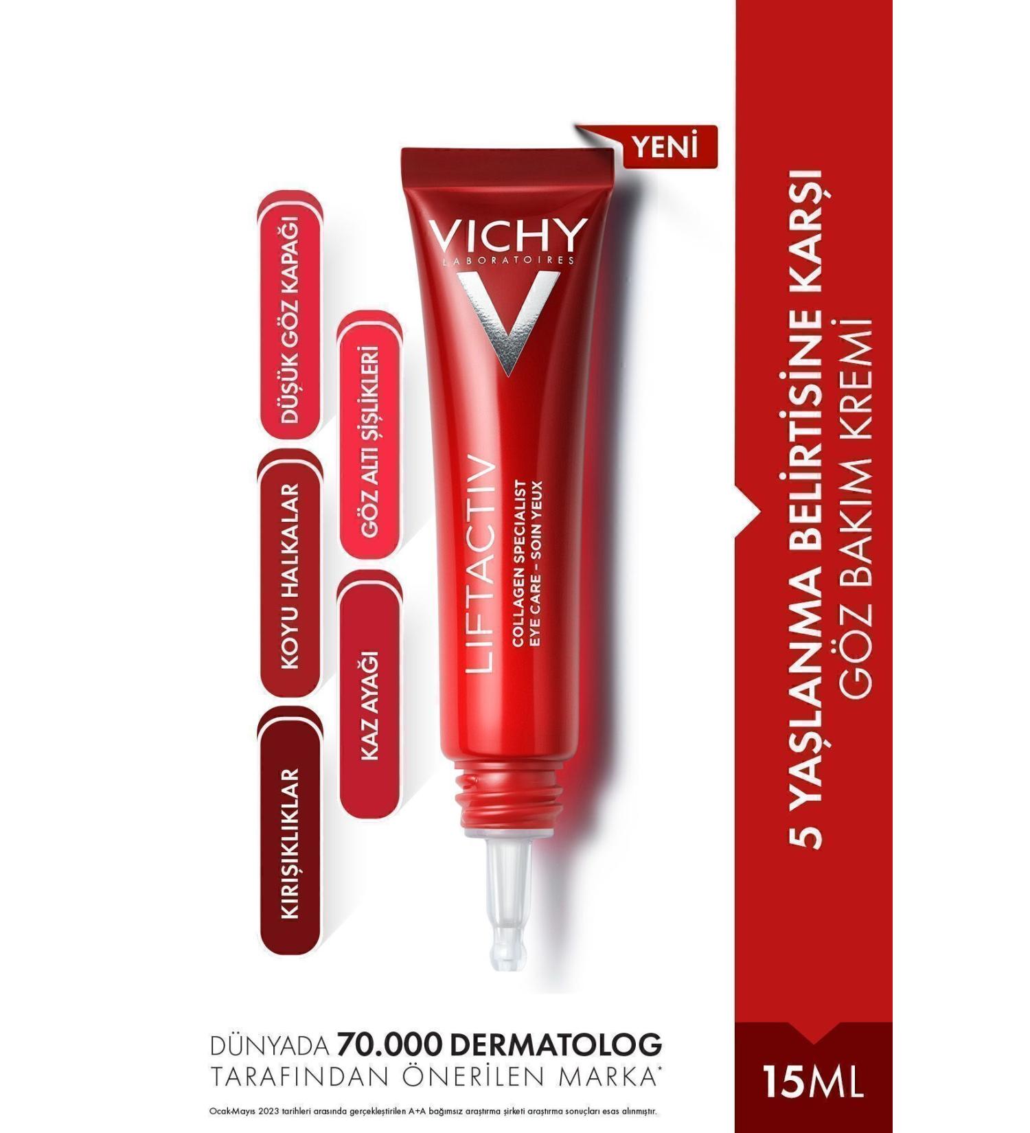 Vichy Liftactiv Collagen Specialist Anti-Aging Eye Care Cream 15ml - Buy Online on GoSupps.com