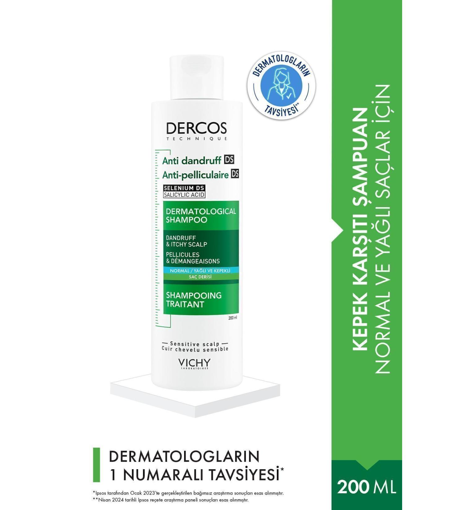 Vichy Dercos Anti-Dandruff Hair Care Shampoo for Normal/Oily Hair 200 ml - Buy Online on GoSupps.com