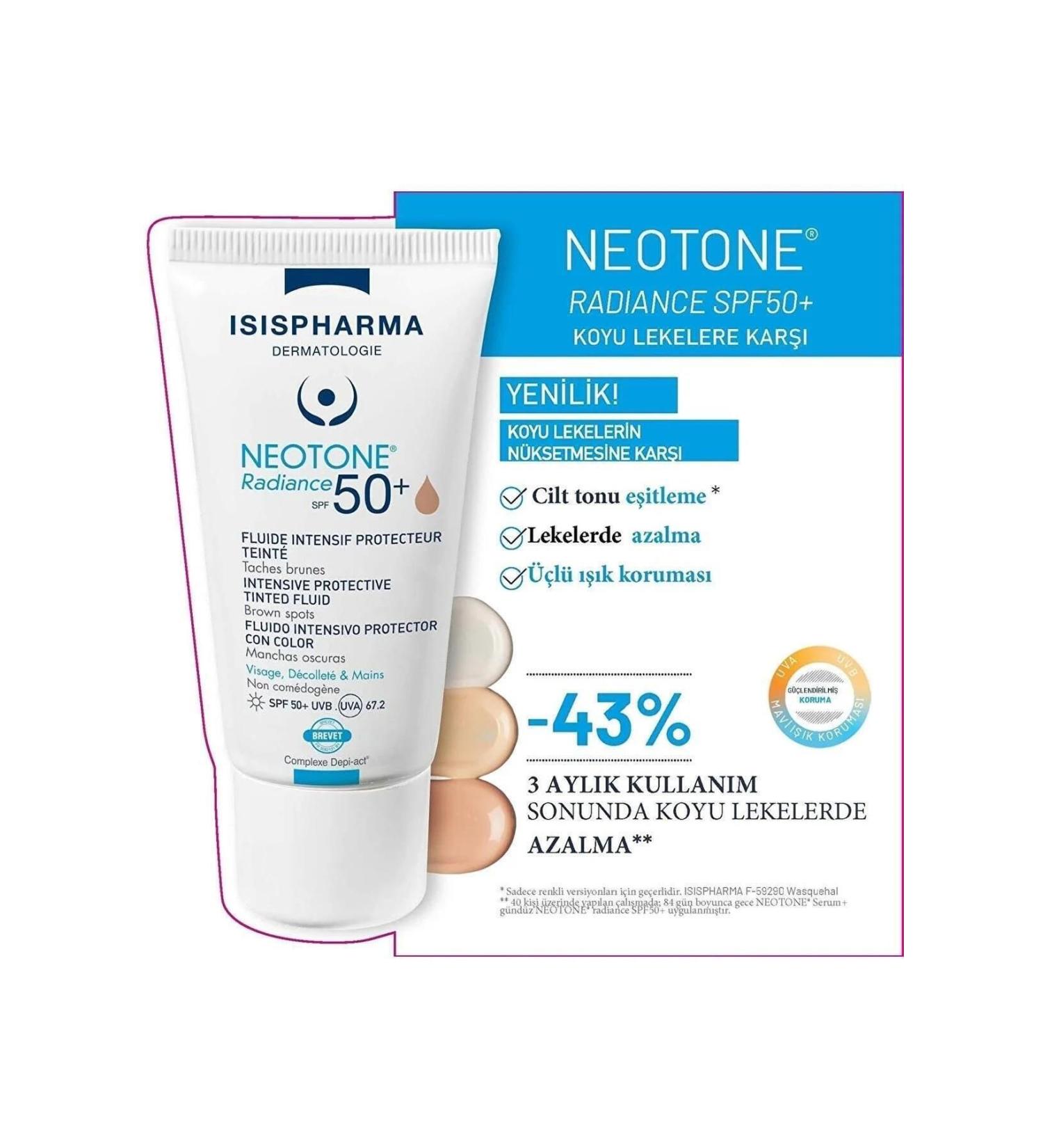 ISIS PHARMA Neotone Radiance Spf 50 Teinte Medium 30 ml