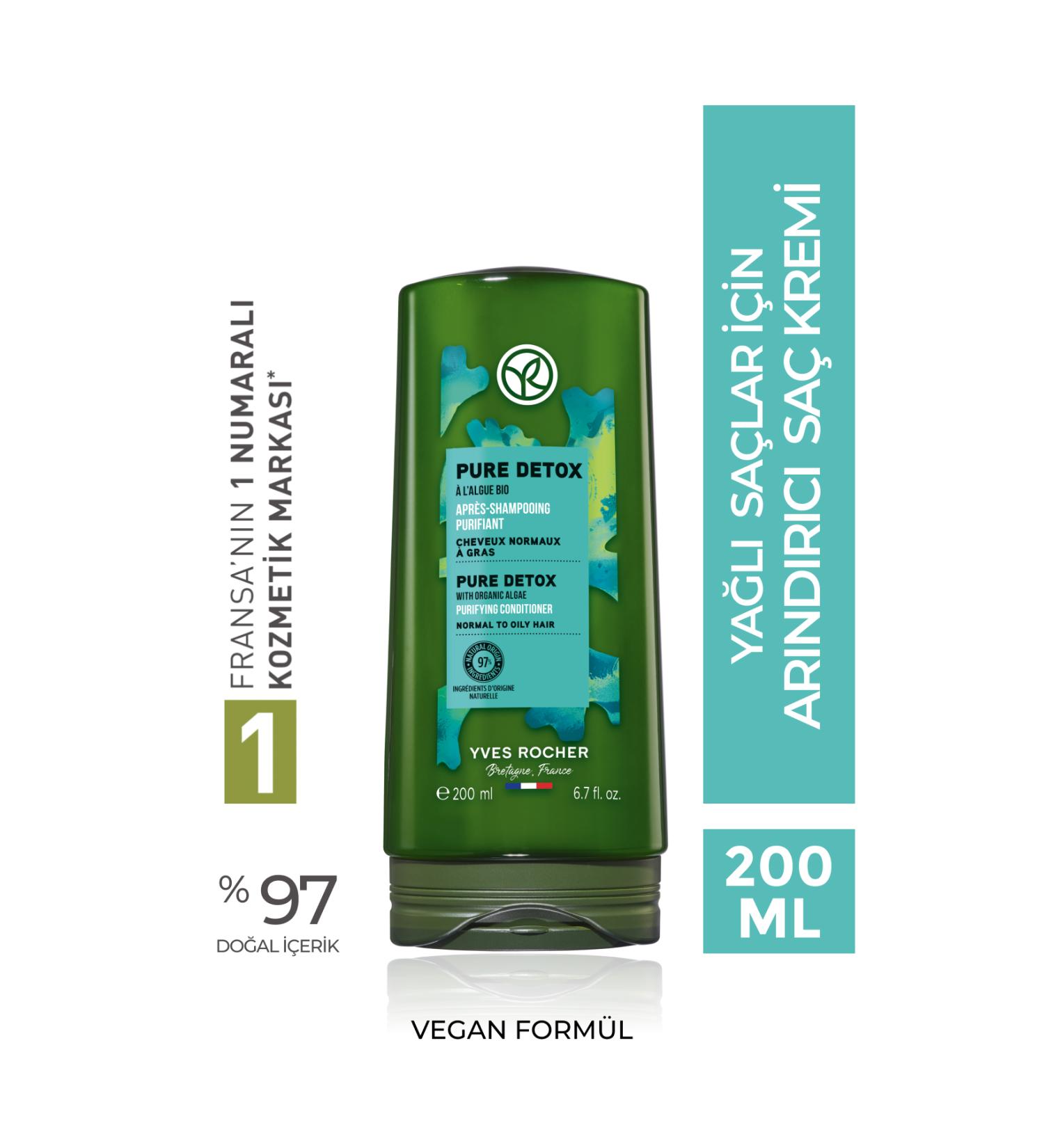 Yves Rocher Purifying Conditioner for Oily Hair (Pure Detox) - Vegan-200 ml - Buy Online on GoSupps.com