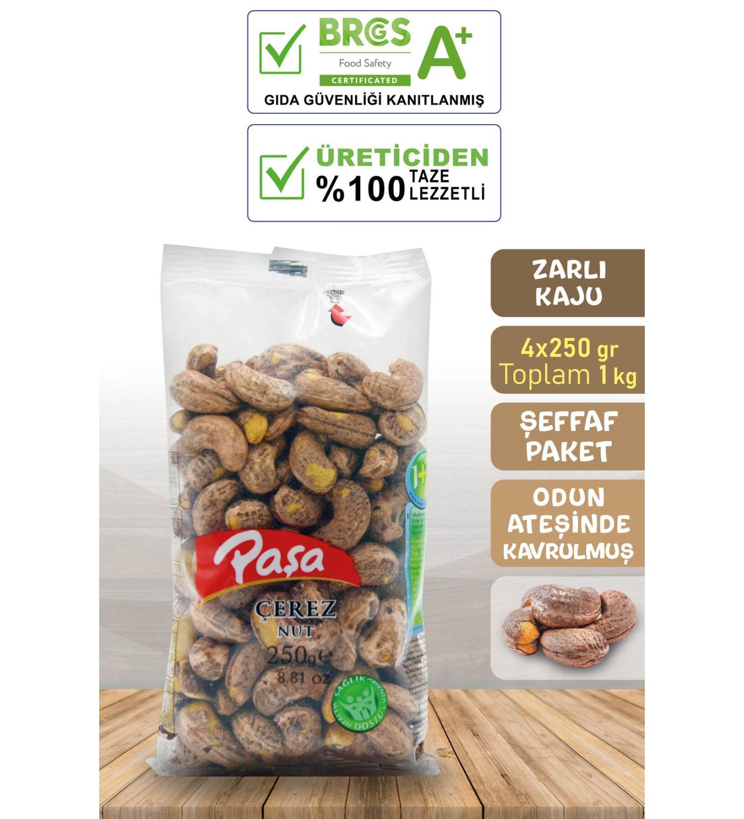 Pasha Nuts Roasted Cashews in Wood Fire 250 gr X 4 Pieces (FIRST QUALITY) - Buy Online on GoSupps.com