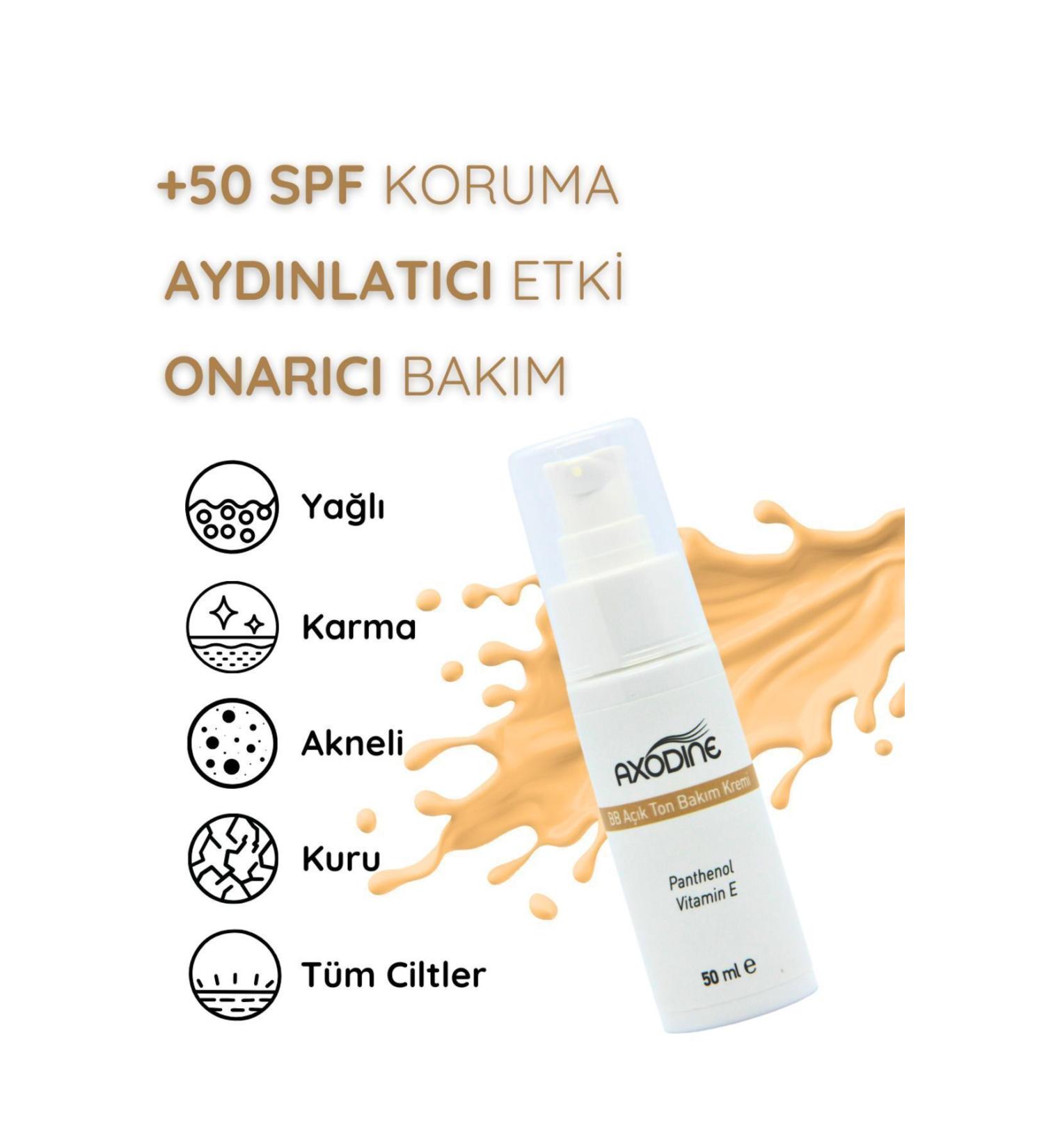 axodine BB Cream - 24 Hour Moisturizing - Luminous Light Tone Sunscreen 50 Spf - - Buy Online on GoSupps.com