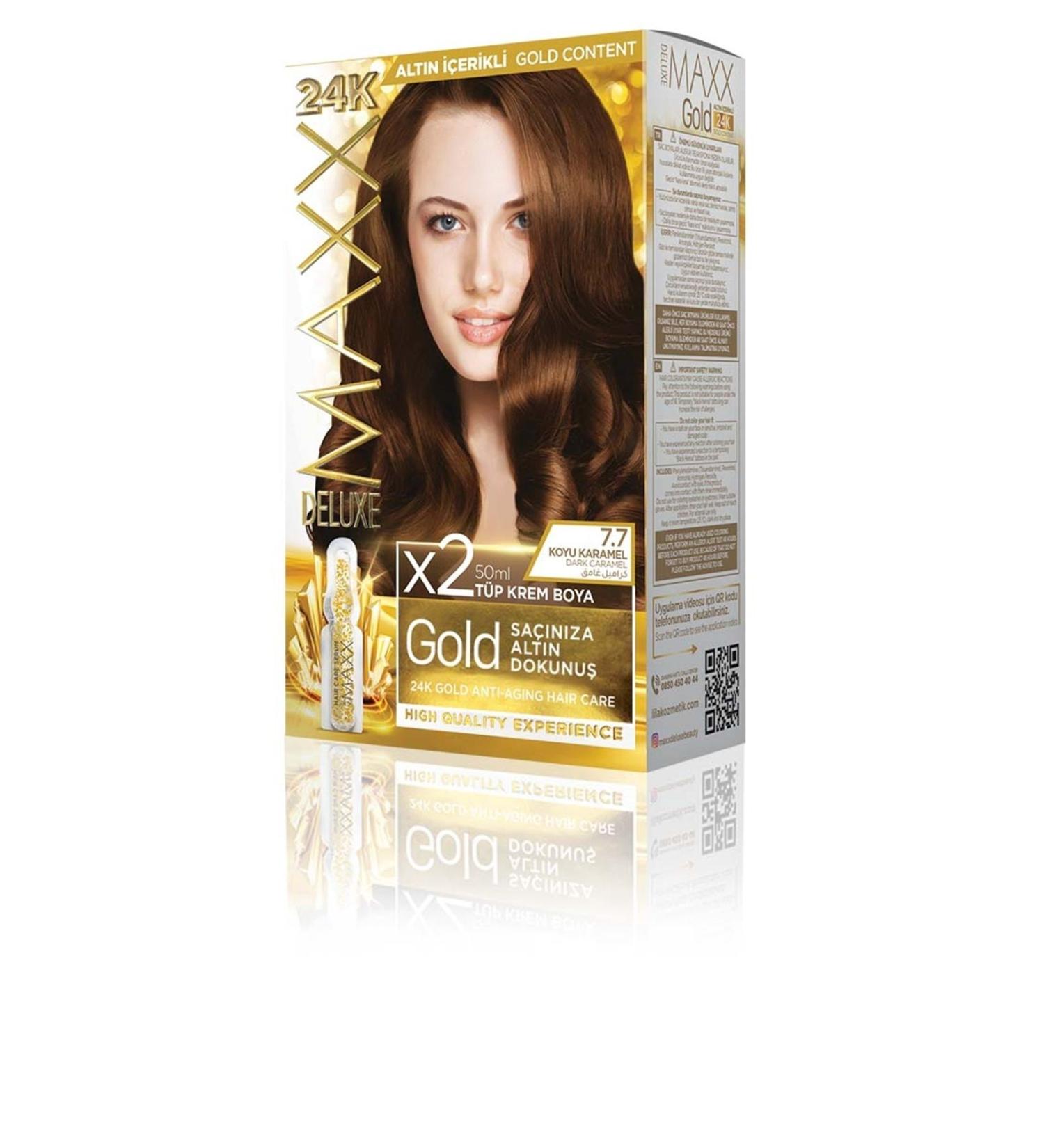 MAXX DELUXE Golden Series 24k Gold Content Tube Dye and Hair Care Serum (2X50 ML) - Buy Online on GoSupps.com