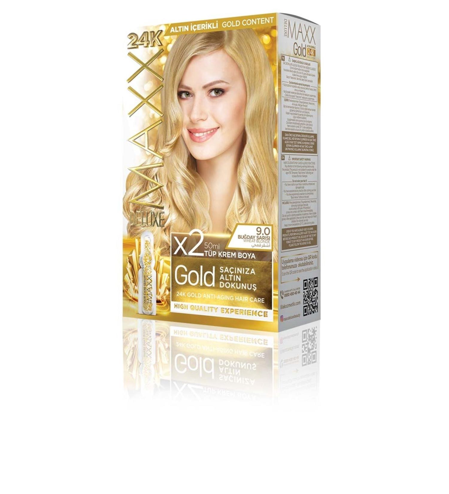 MAXX DELUXE Golden Series 24k Gold Content Tube Dye and Hair Care Serum (2X50 ML) - Buy Online on GoSupps.com
